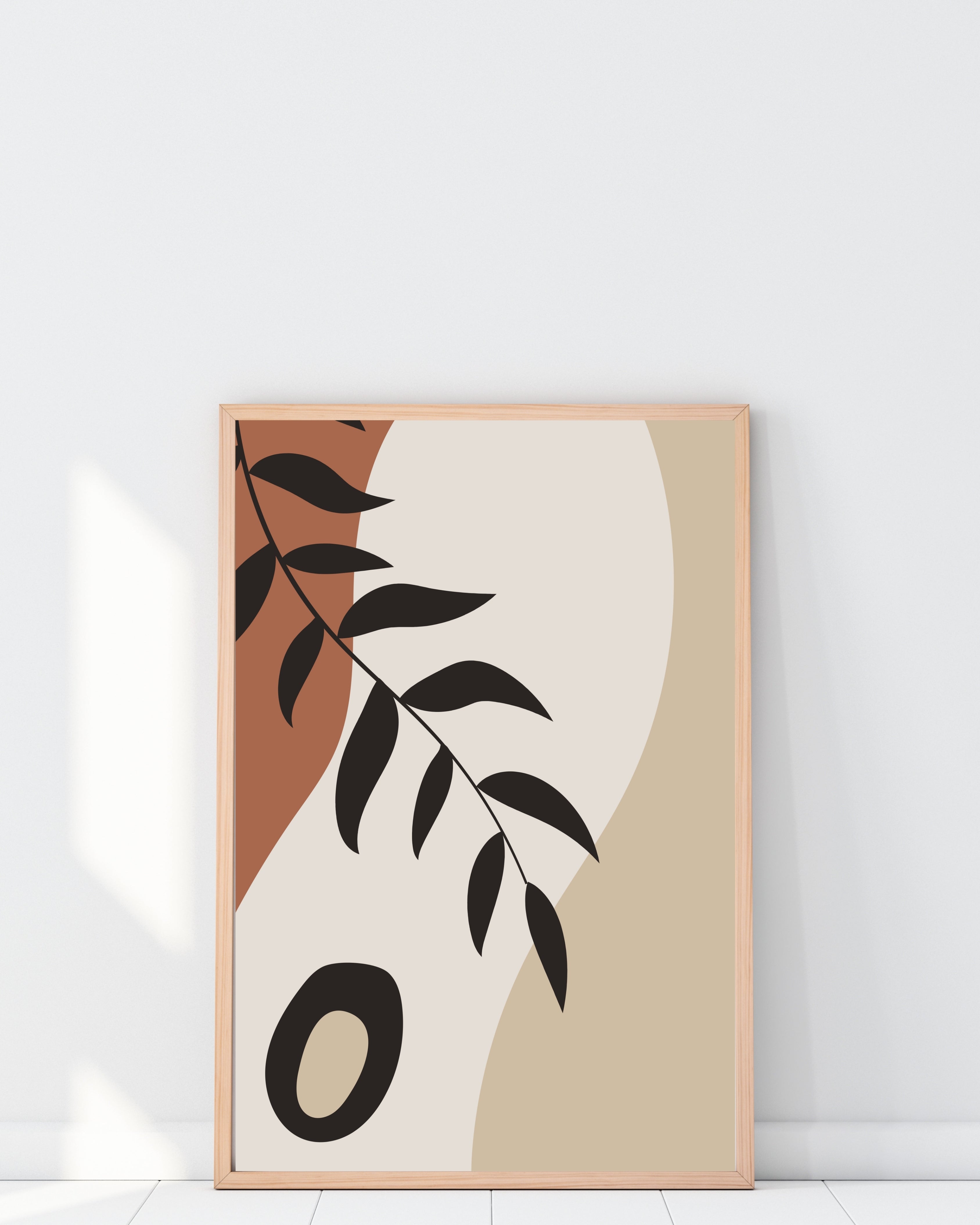 Abstract Botanical Wall Art – Minimal Neutral Print