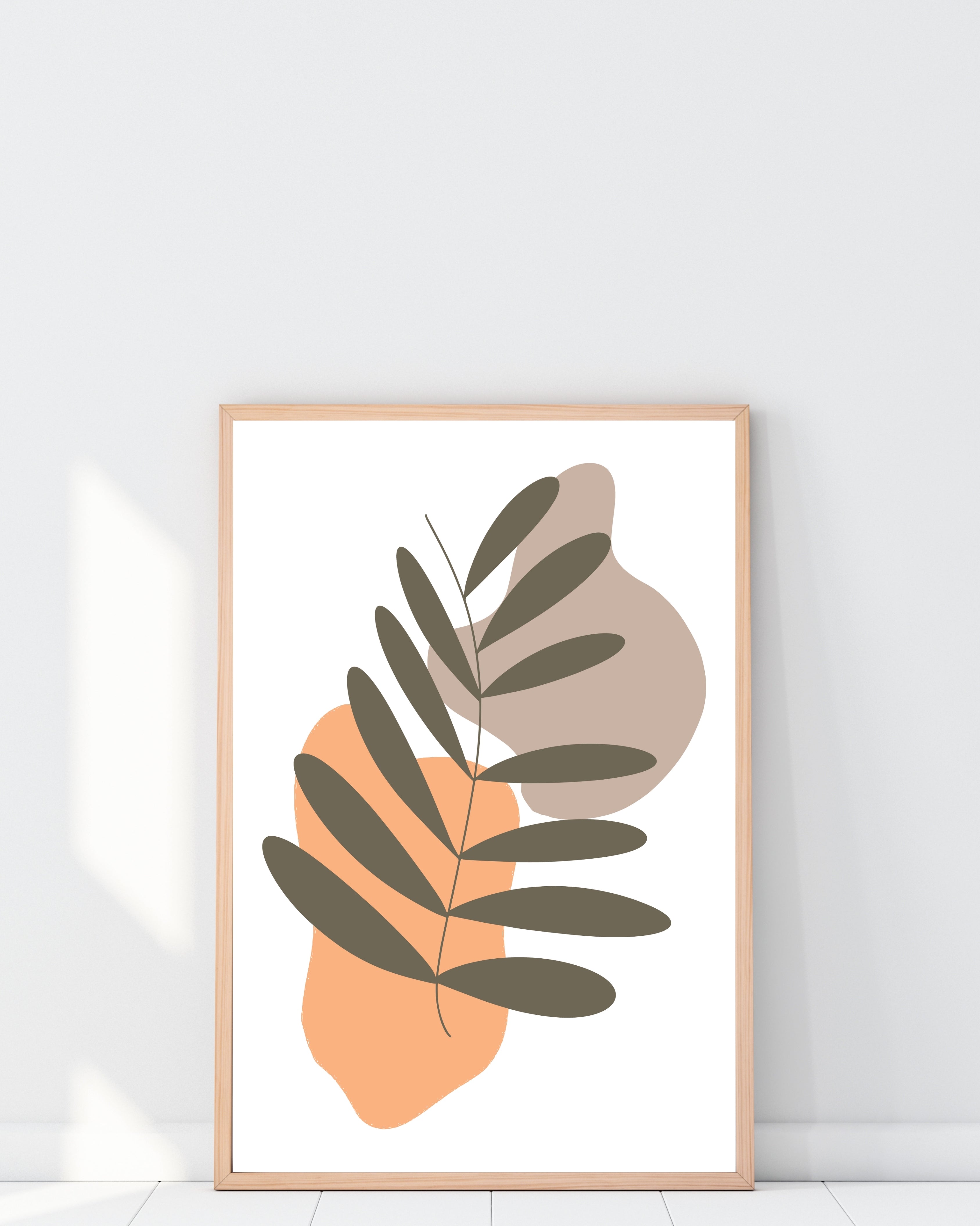 Abstract Leaf Wall Art – Minimalist Botanical Print