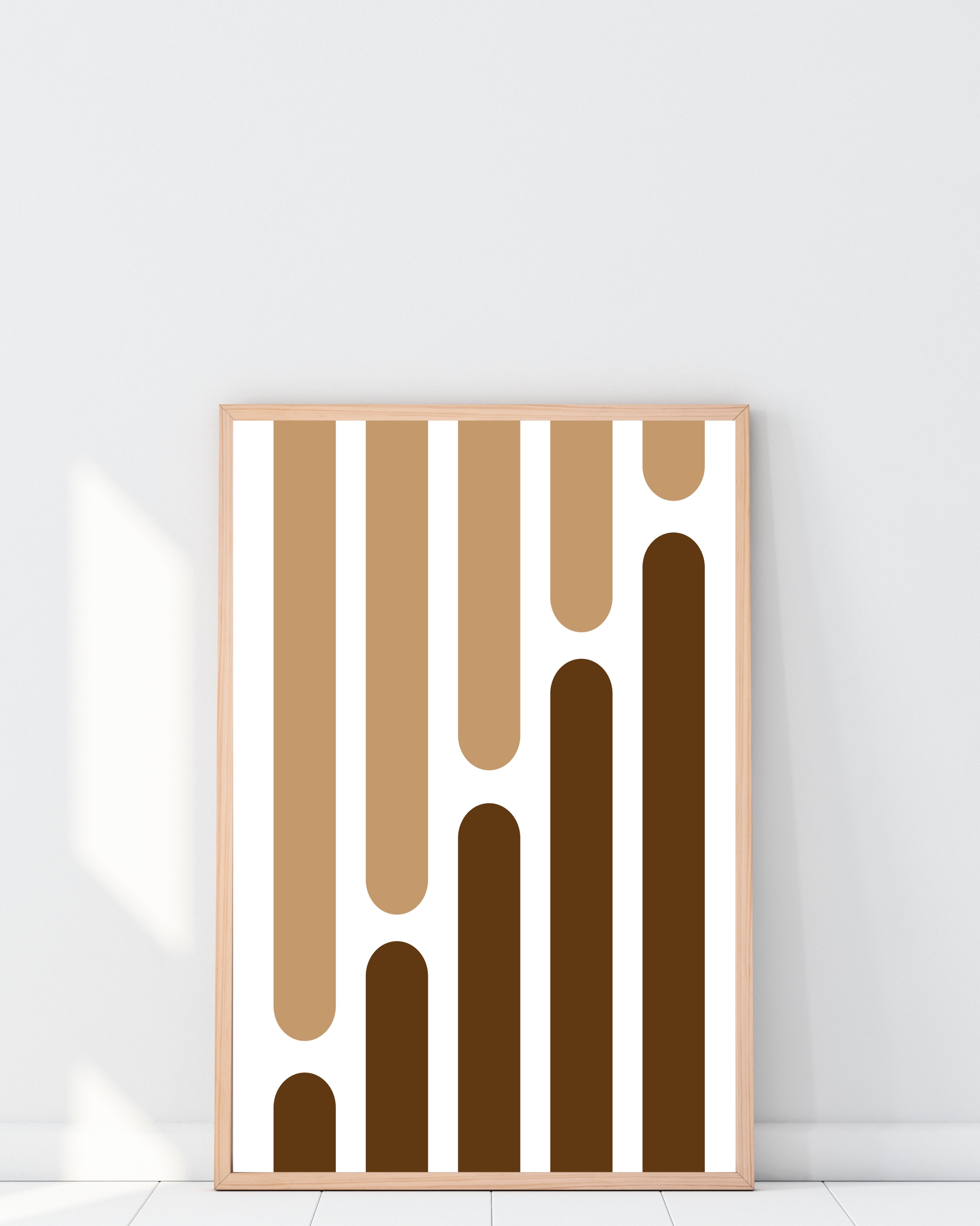Vertical Geometric Wall Art in Earthy Brown Tones