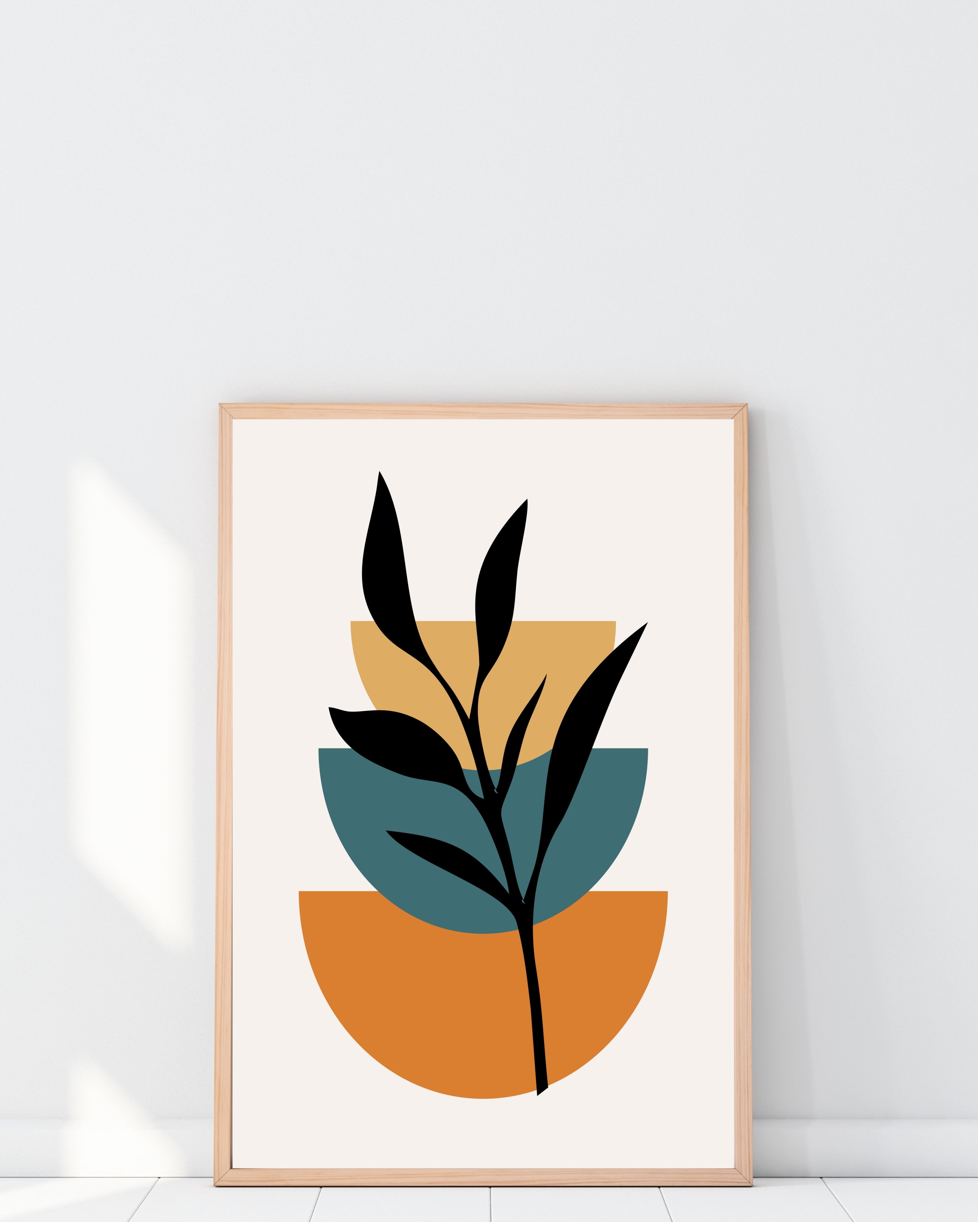 Geometric Botanical Wall Art – Modern Minimalist Print