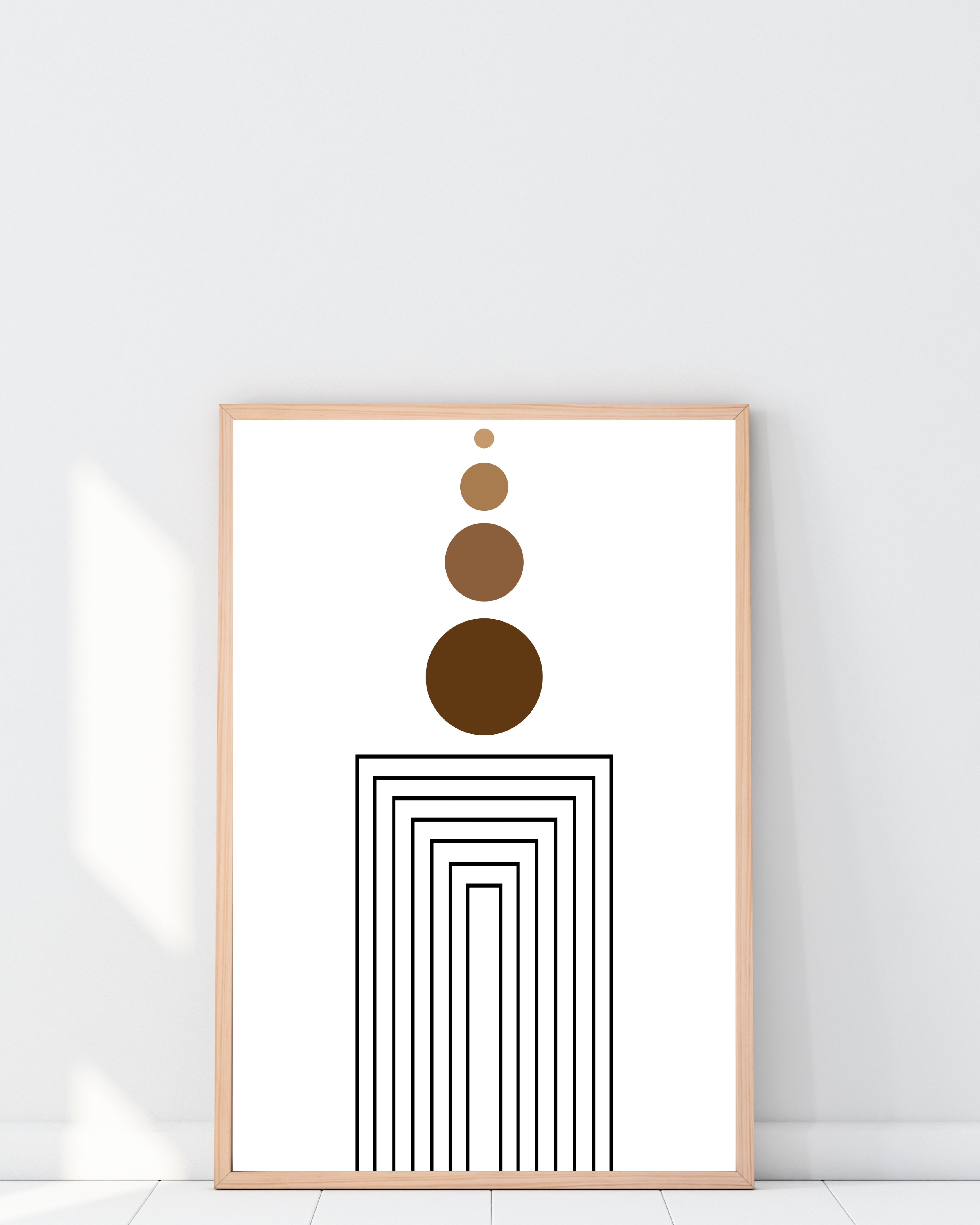 Minimal Geometric Wall Art with Circles and Rectangles