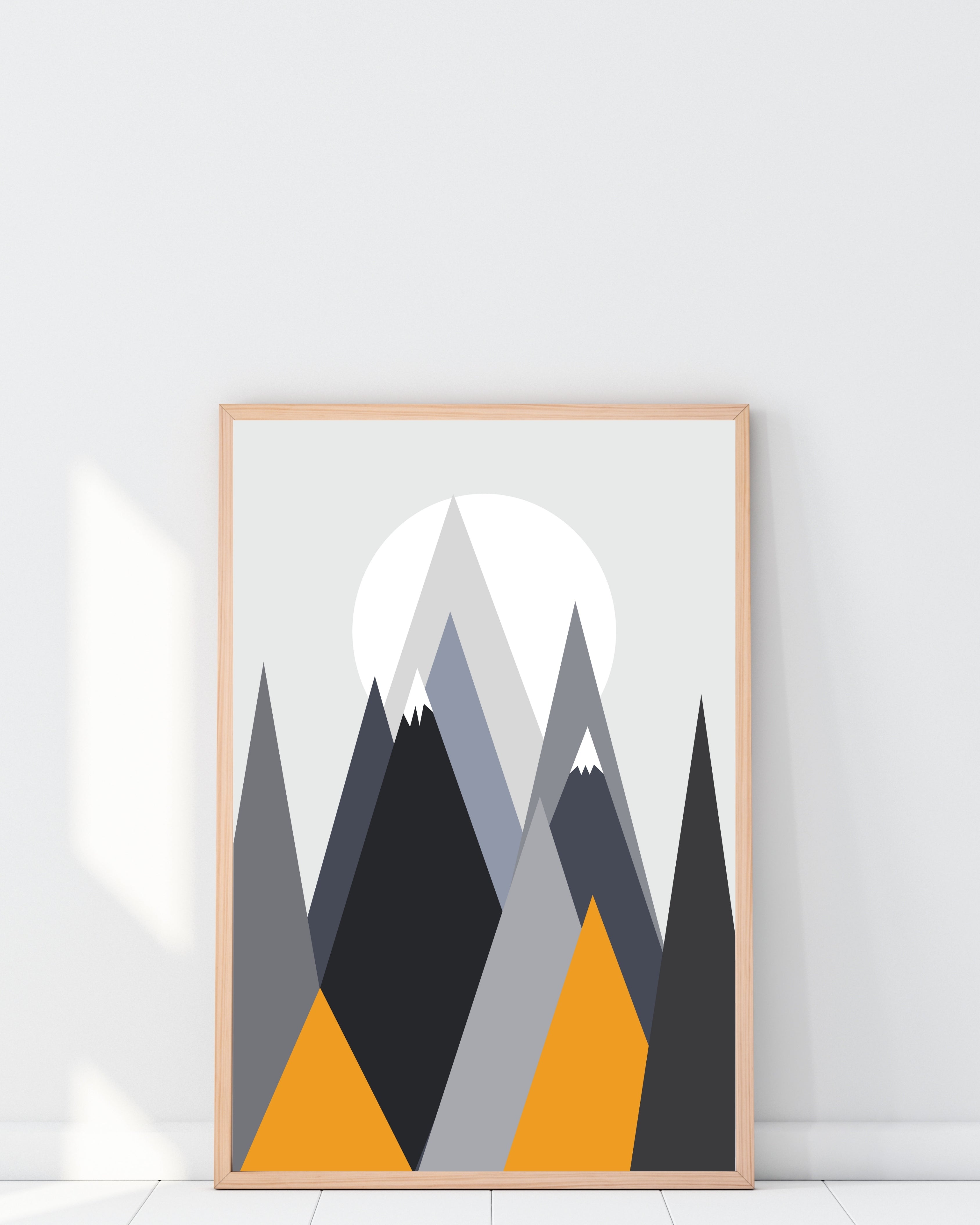Abstract Geometric Mountain Wall Art Print
