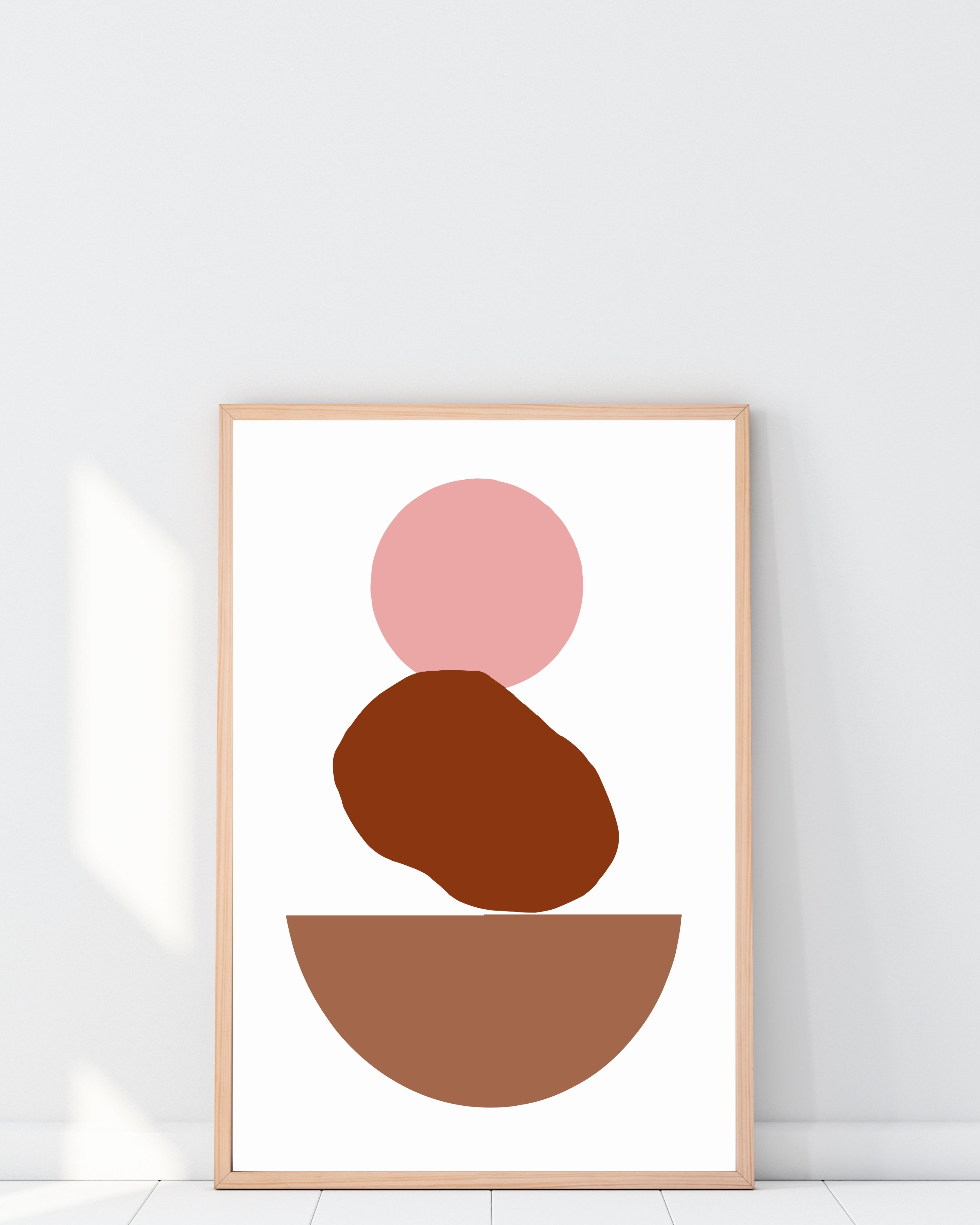 Minimalist Geometric Abstract Wall Art – Earth Tone Print