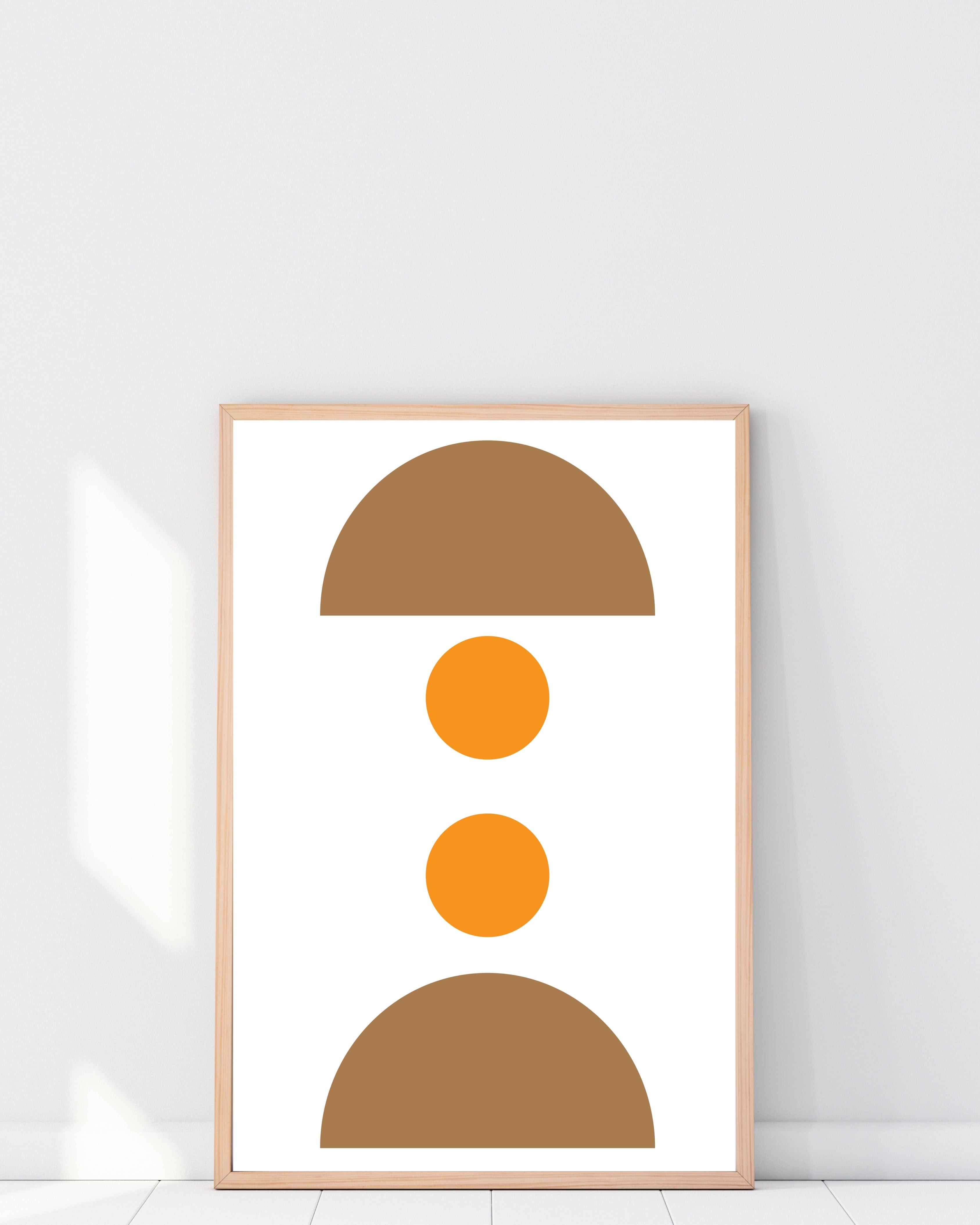 Minimal Geometric Wall Art with Circles and Semicircles