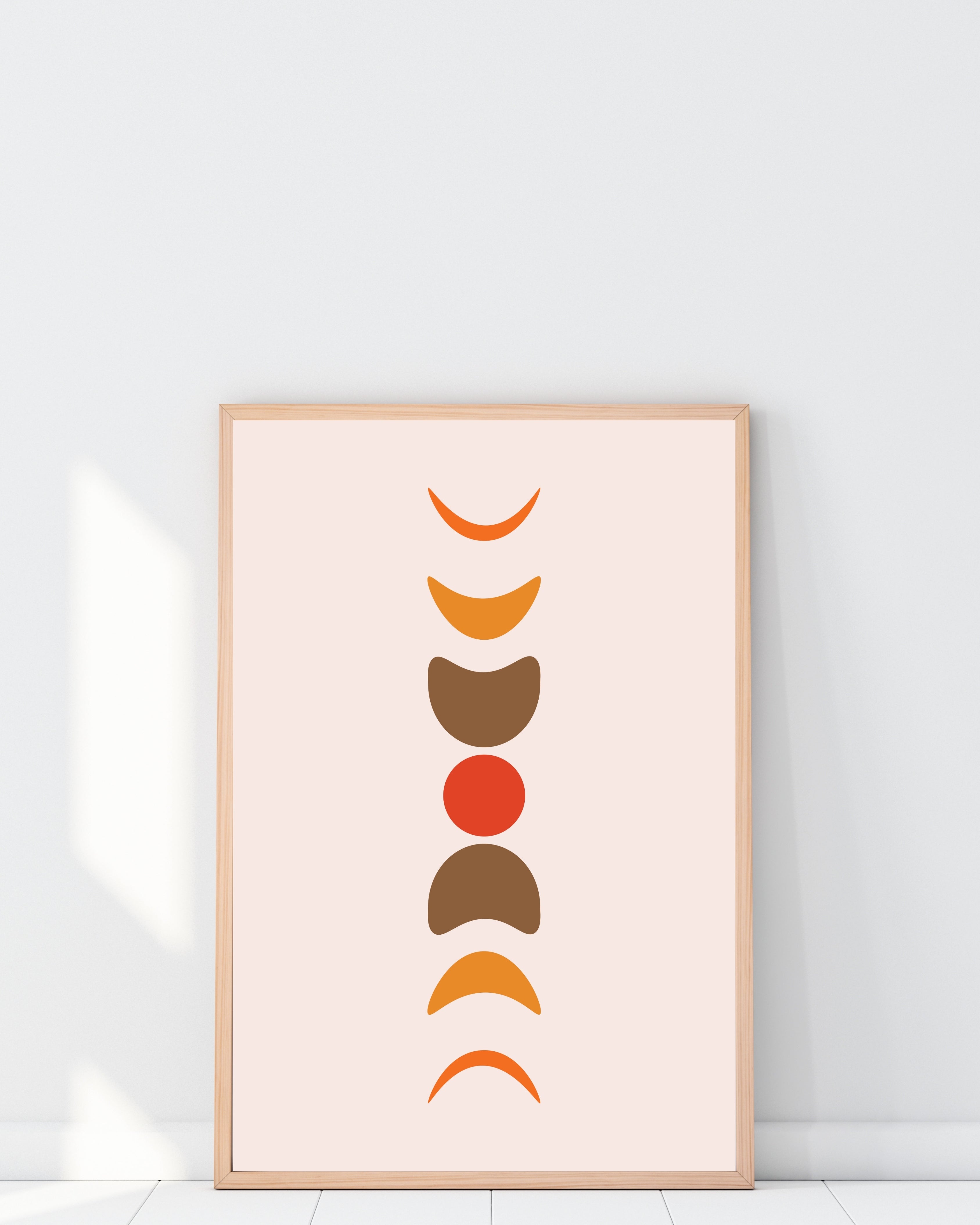 Retro Geometric Abstract Wall Art in Warm Tones