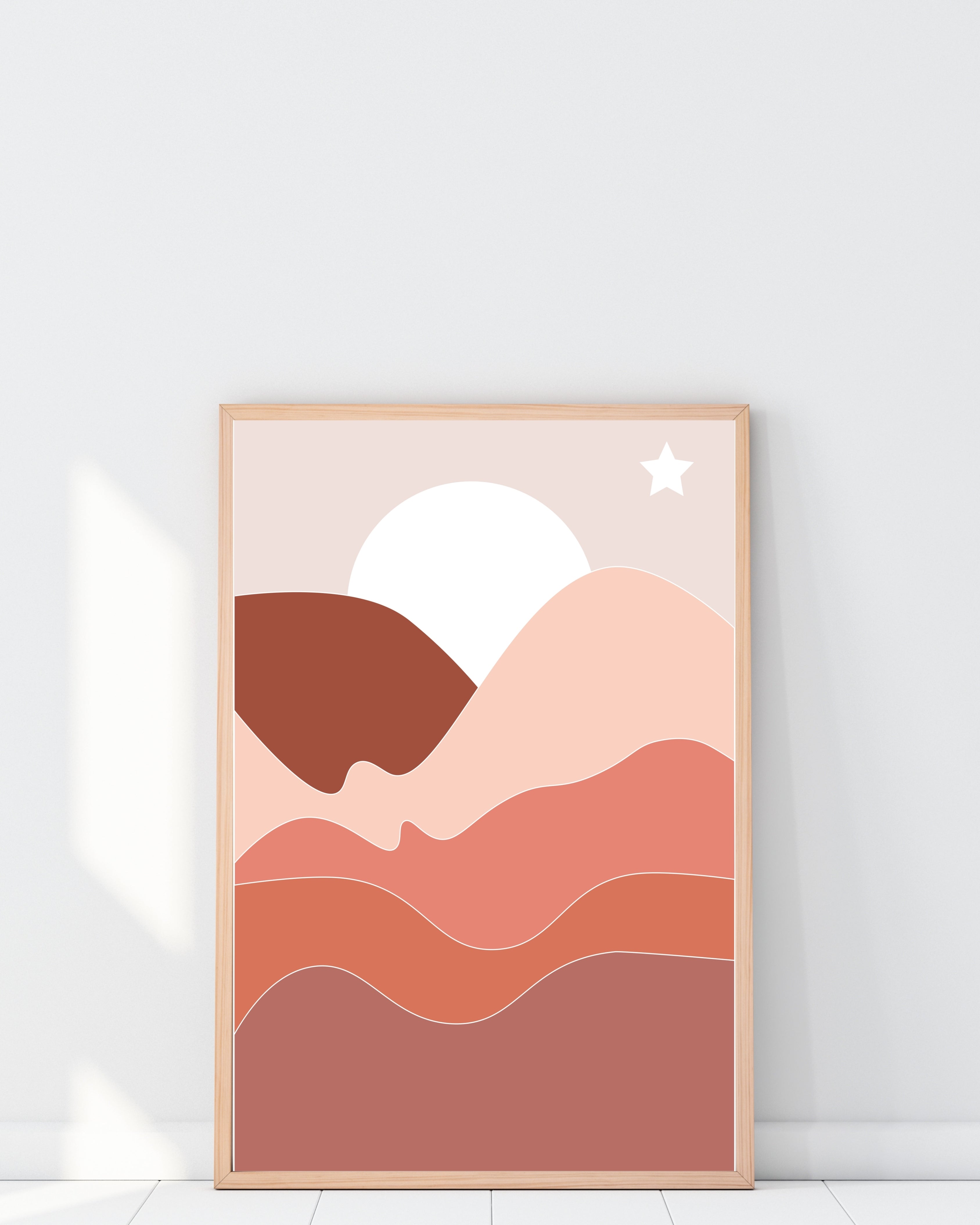Minimalist Sunset Abstract Landscape Wall Print
