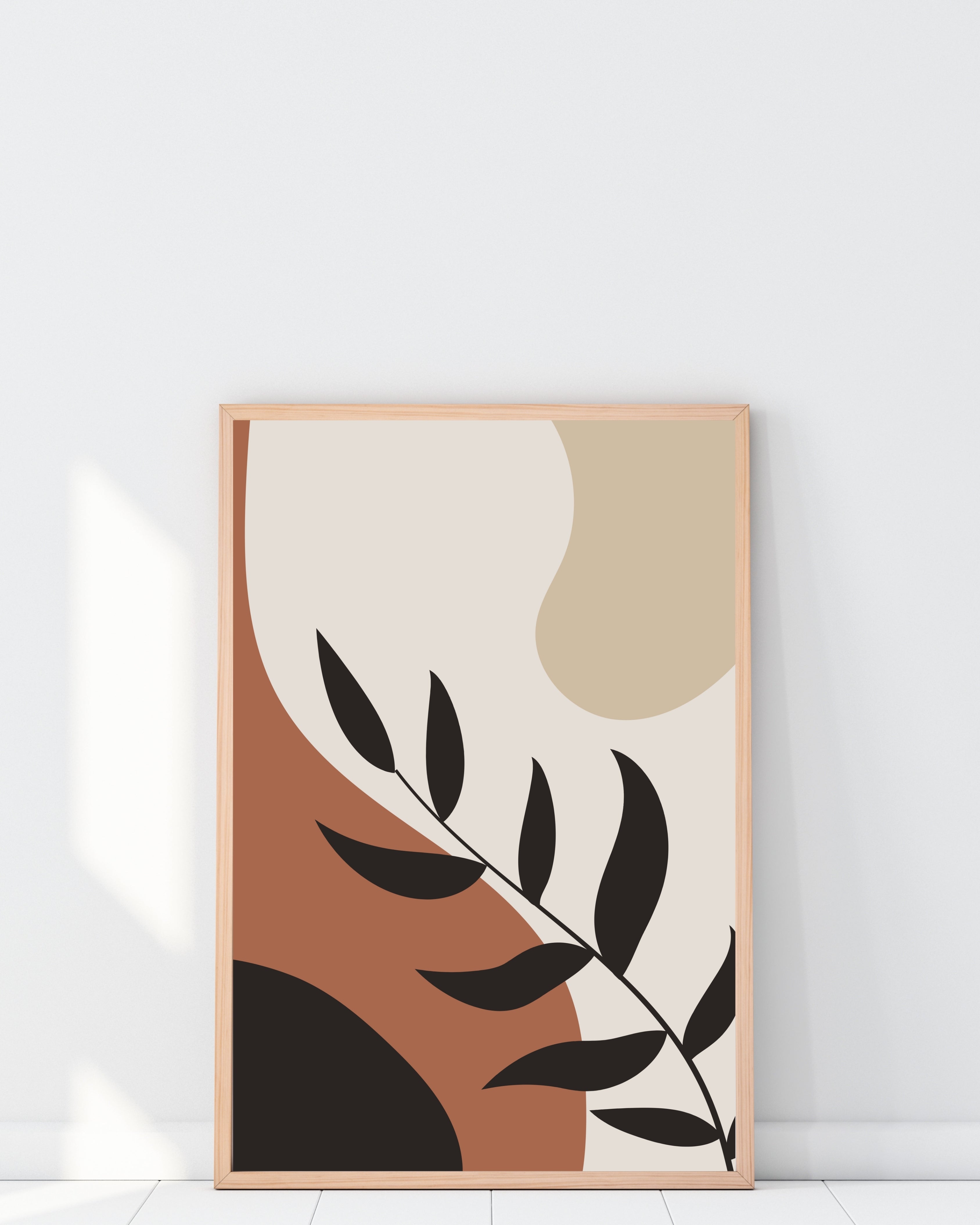 Abstract Botanical Wall Art – Terracotta and Neutral Print