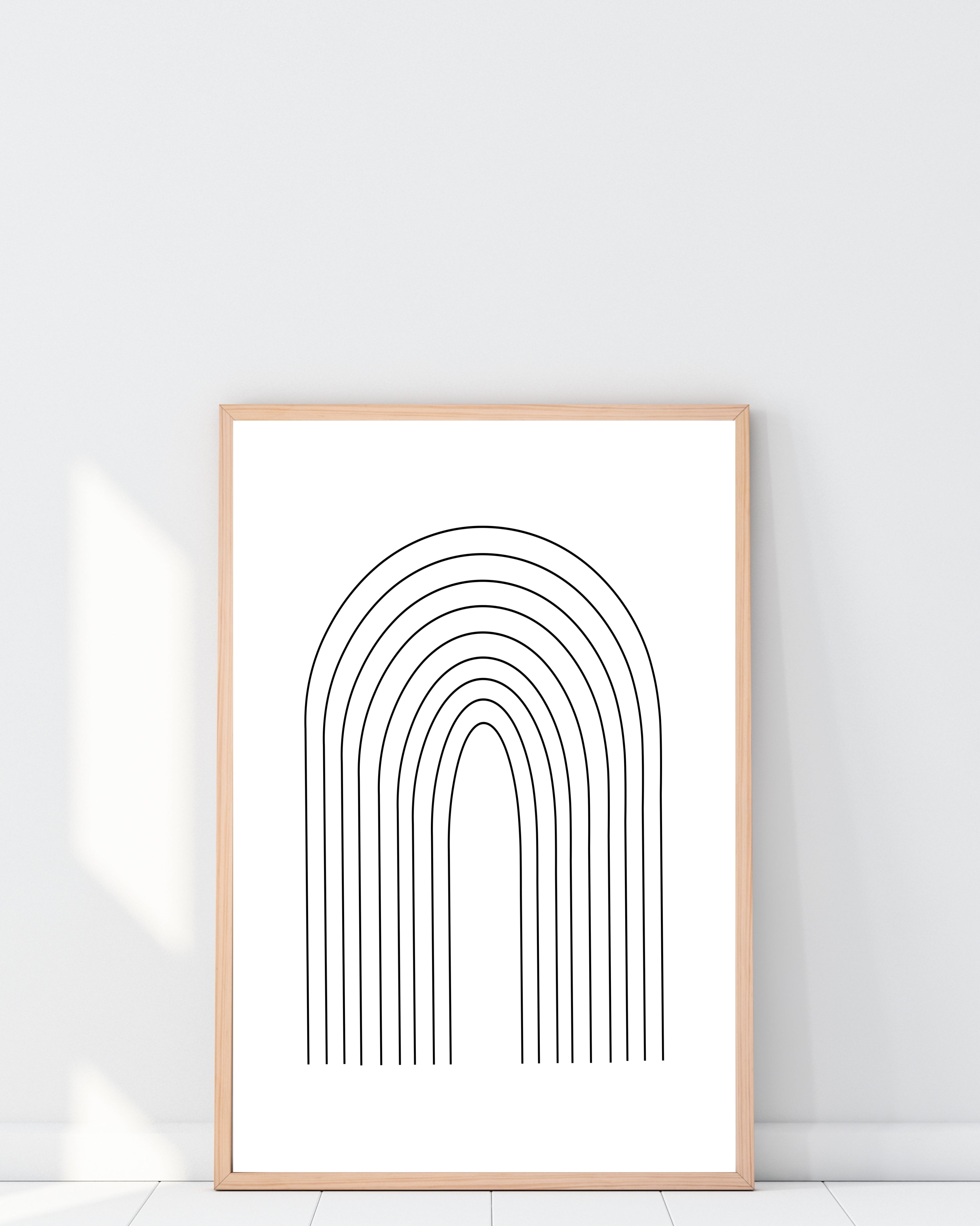 Minimal Black Line Arch Wall Art Print