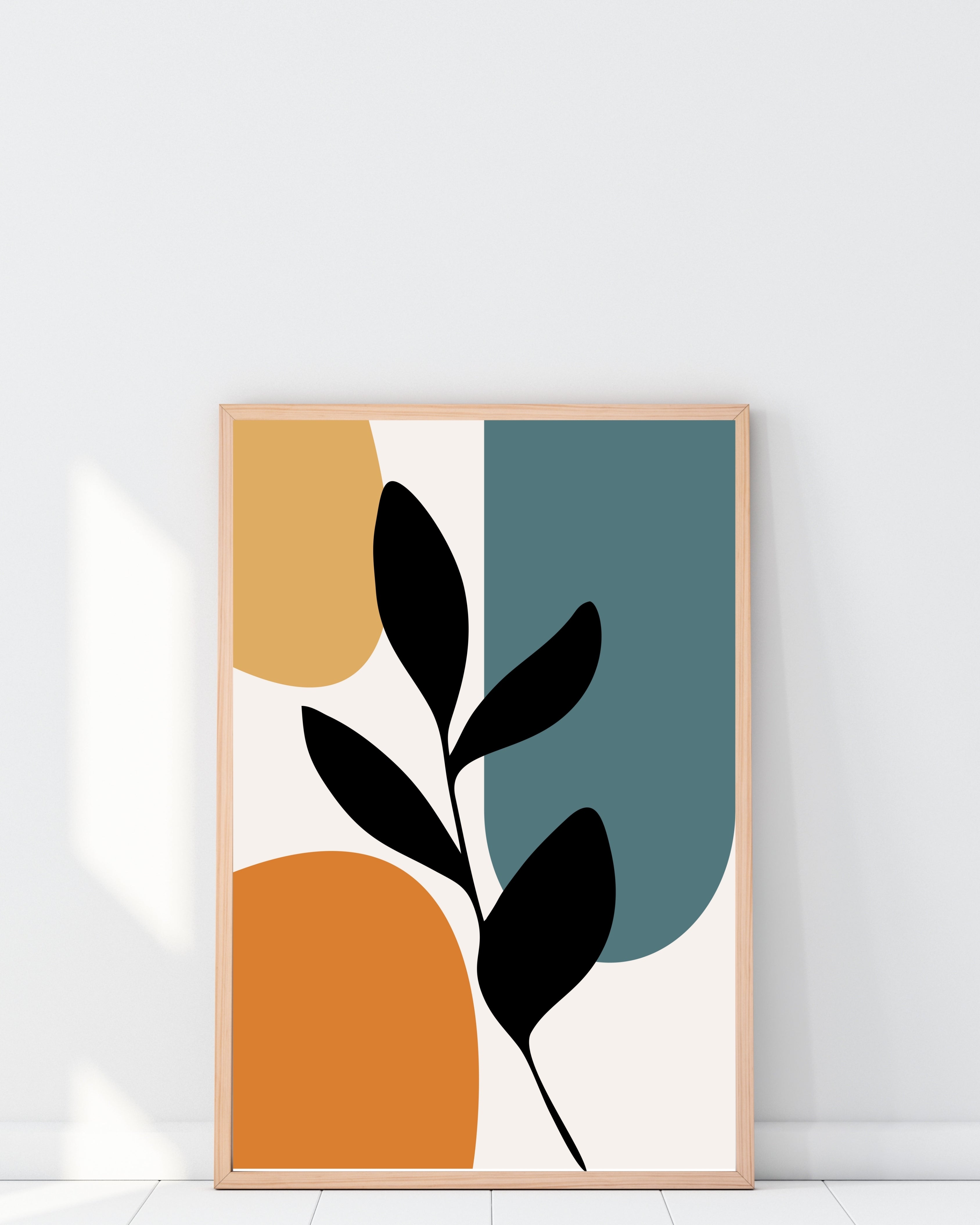 Abstract Botanical Wall Art – Modern Geometric Print