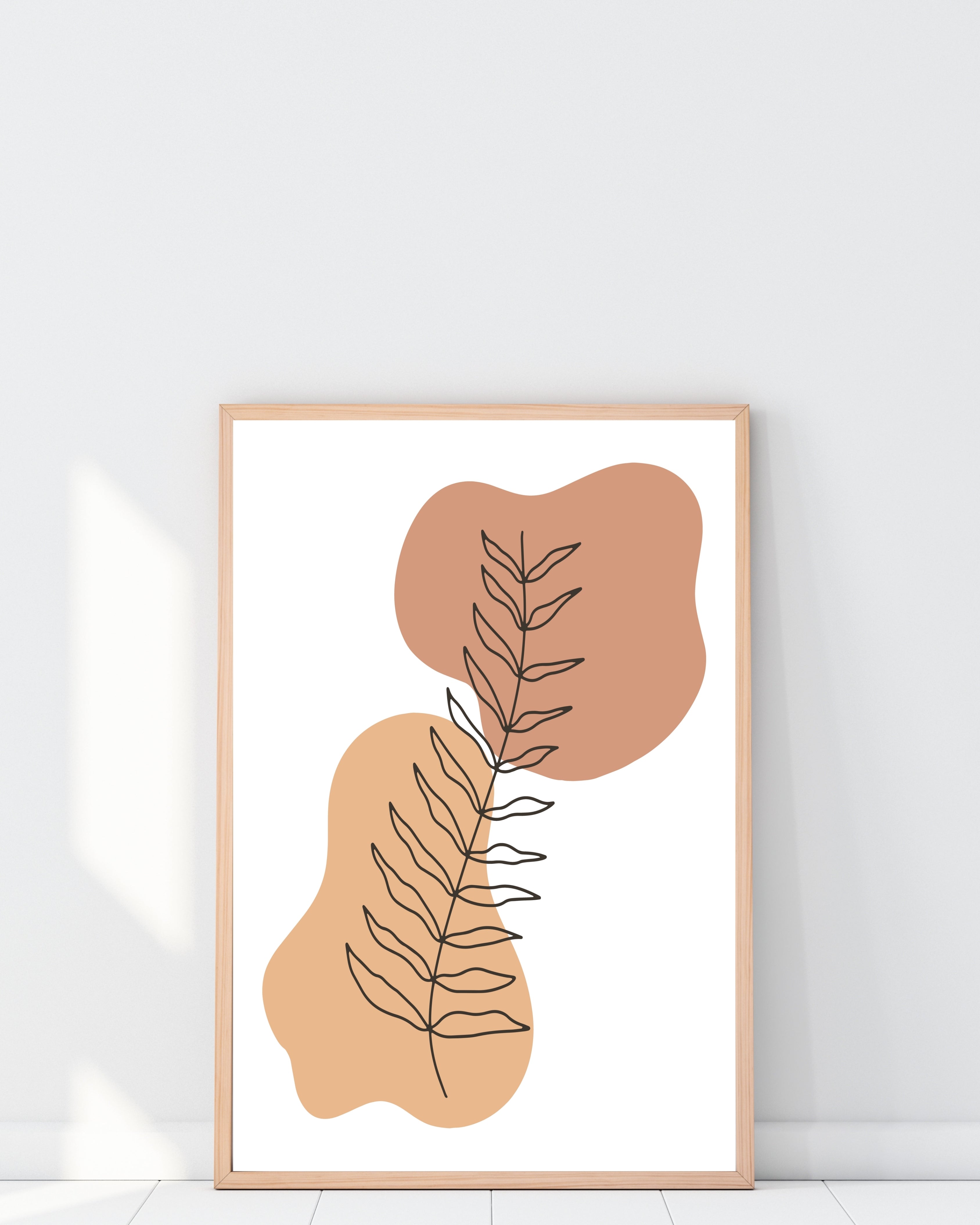 Abstract Botanical Wall Print in Warm Earth Tones