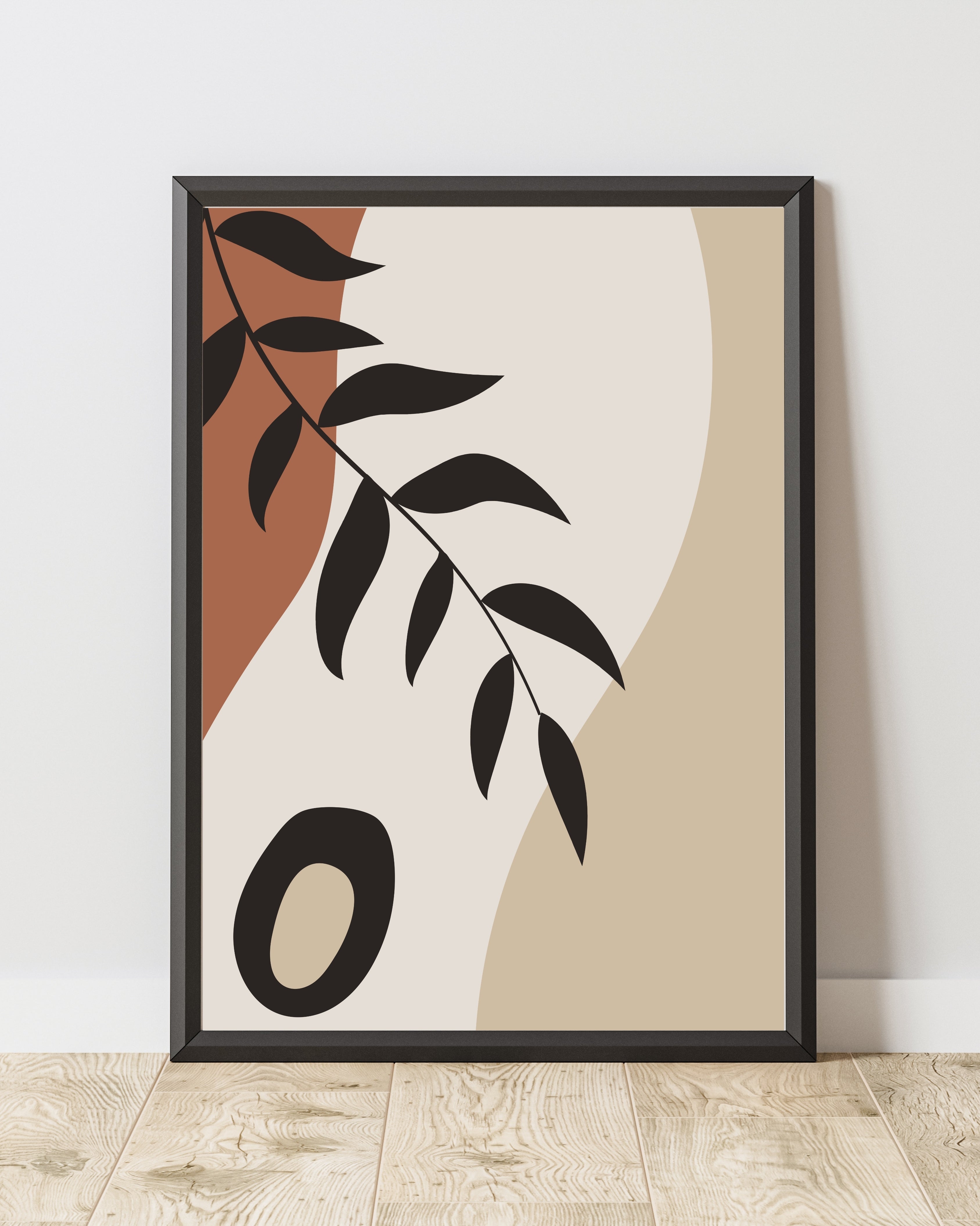 Abstract Botanical Wall Art – Minimal Neutral Print