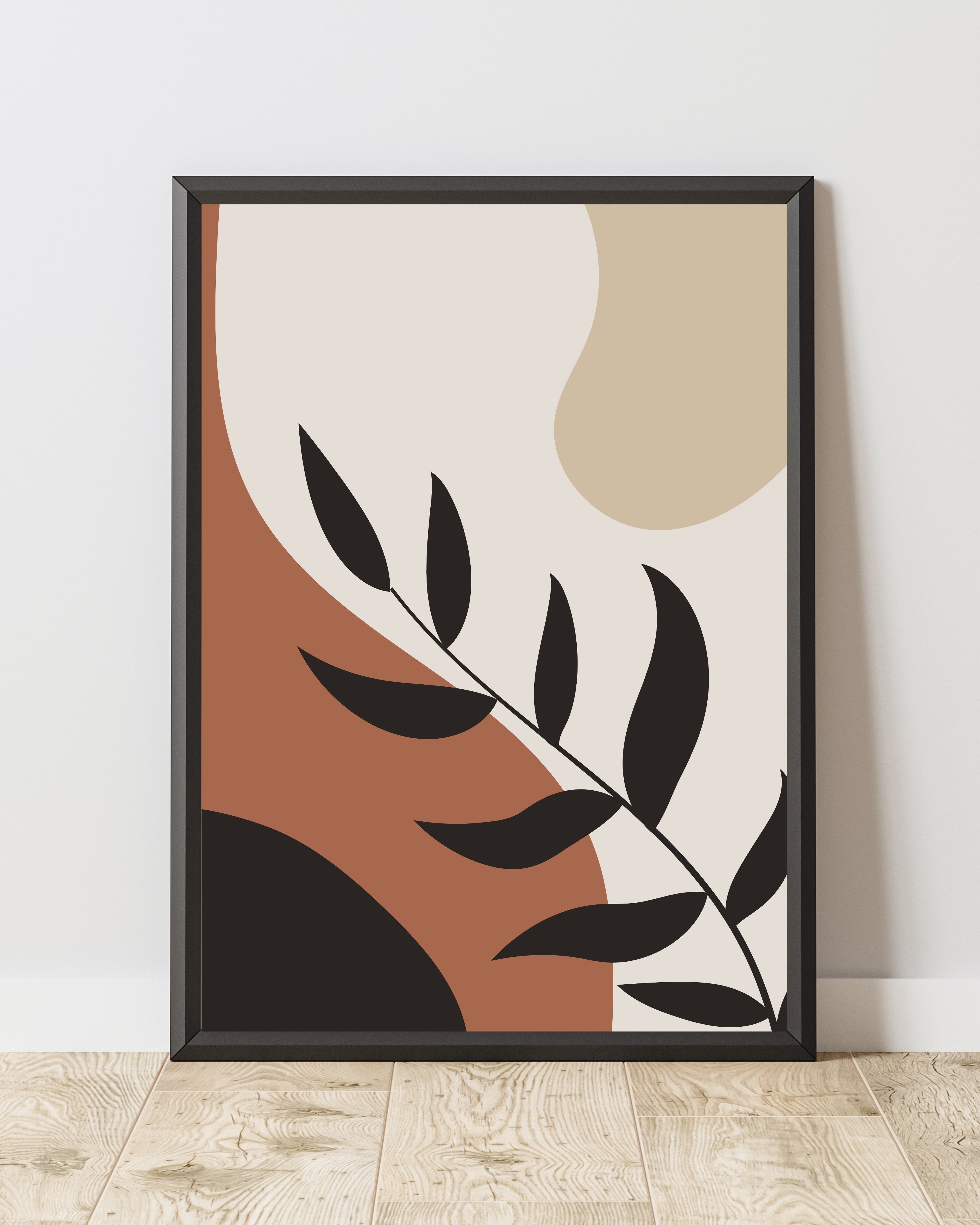 Abstract Botanical Wall Art – Terracotta and Neutral Print