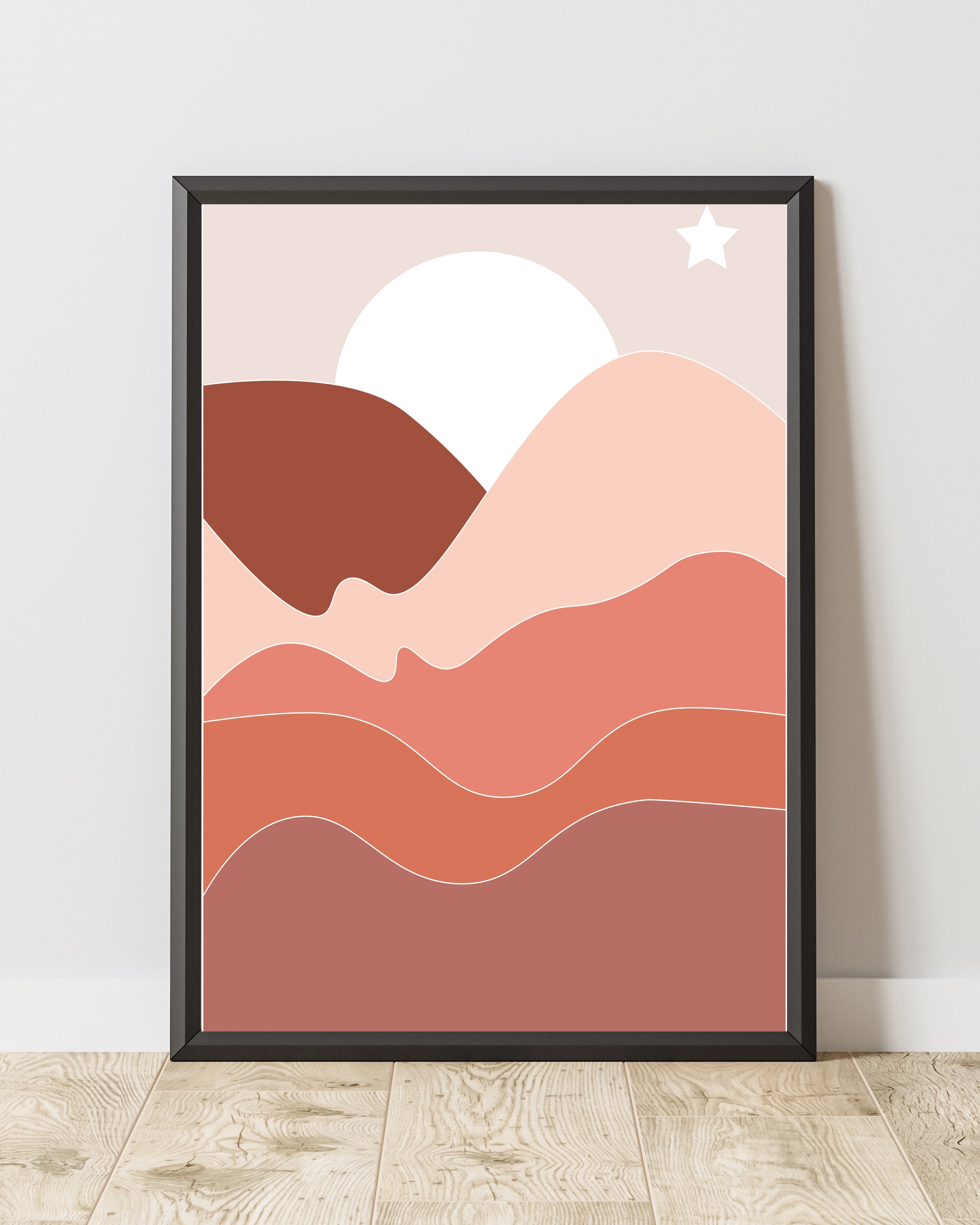 Minimalist Sunset Abstract Landscape Wall Print