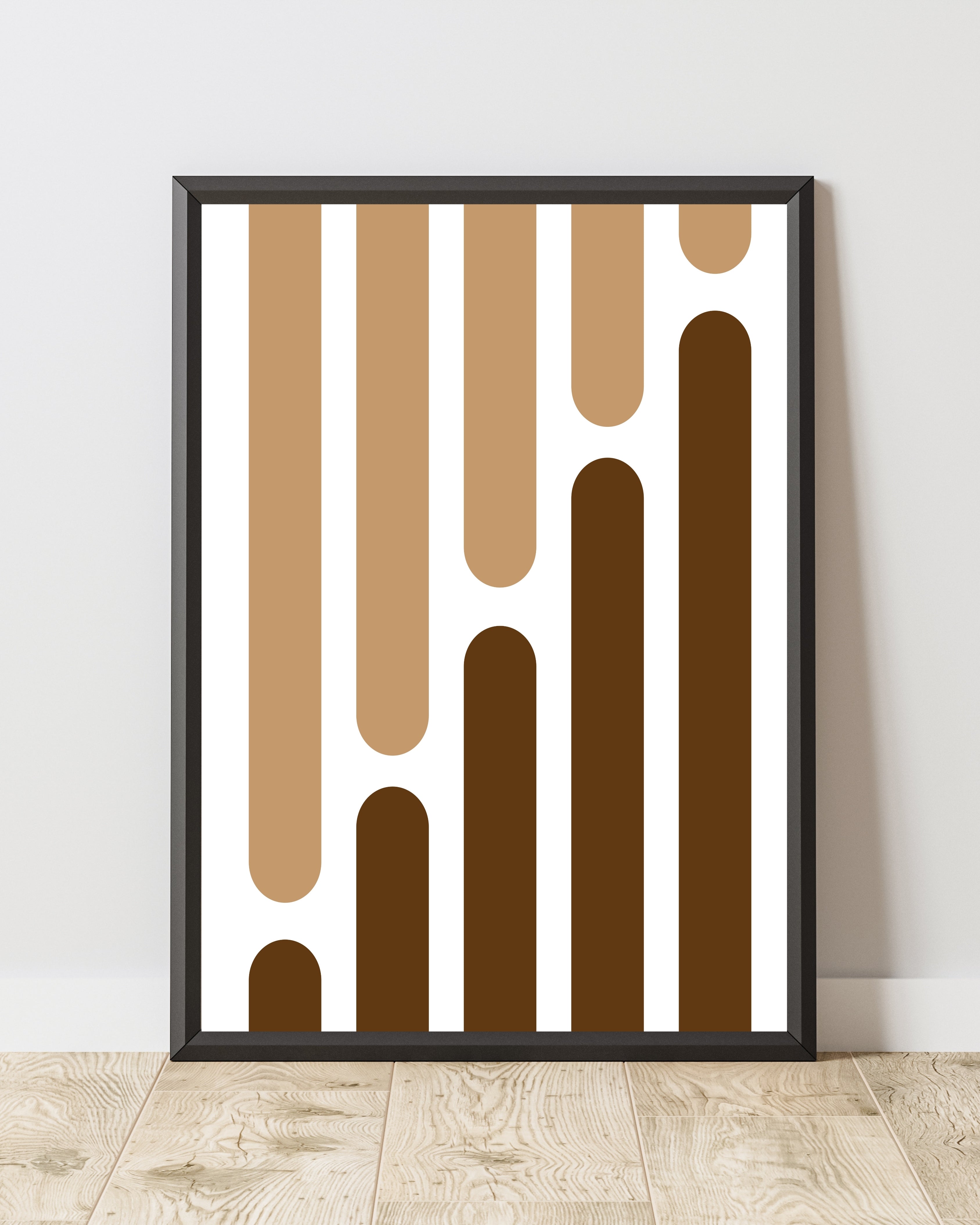 Vertical Geometric Wall Art in Earthy Brown Tones