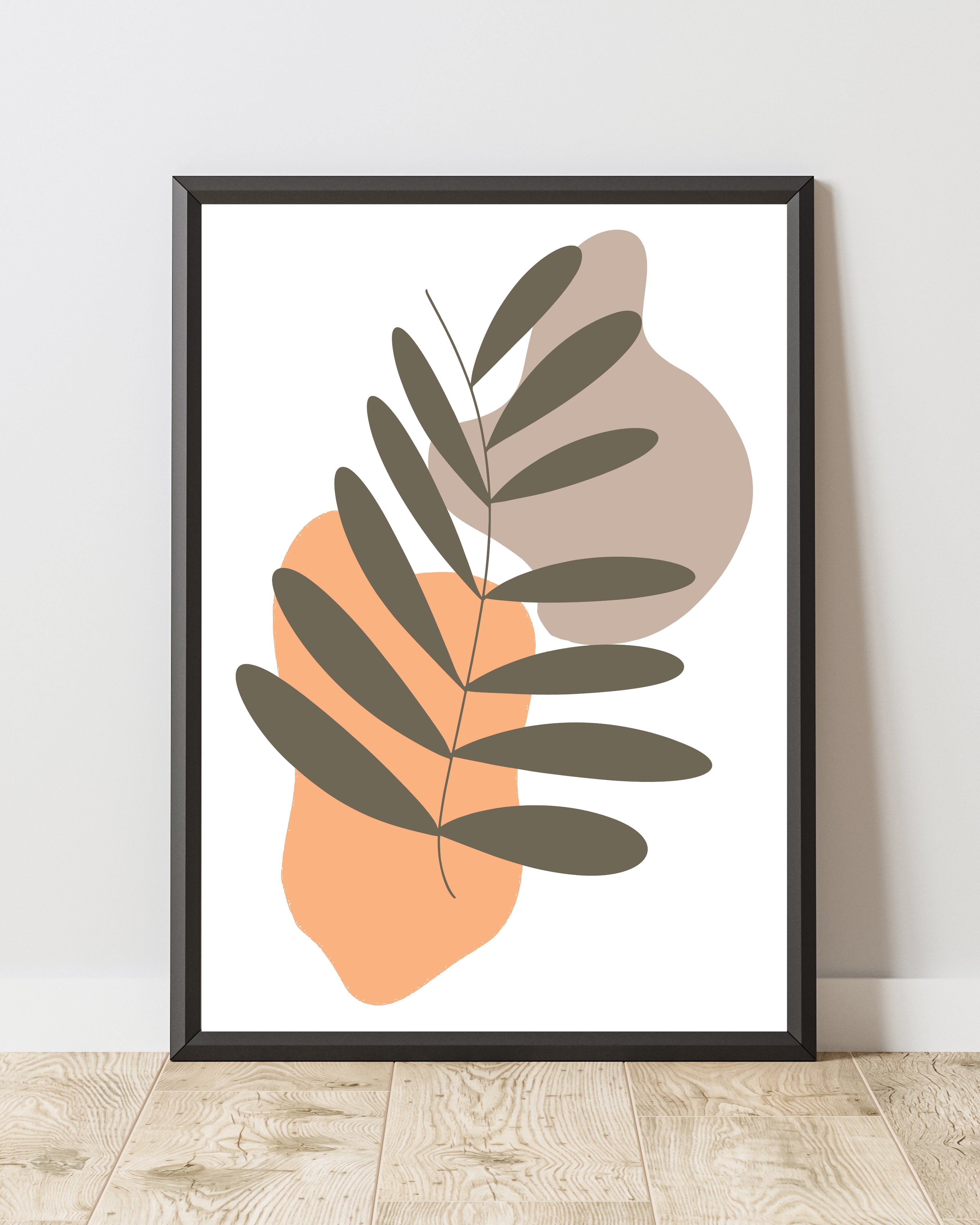 Abstract Leaf Wall Art – Minimalist Botanical Print