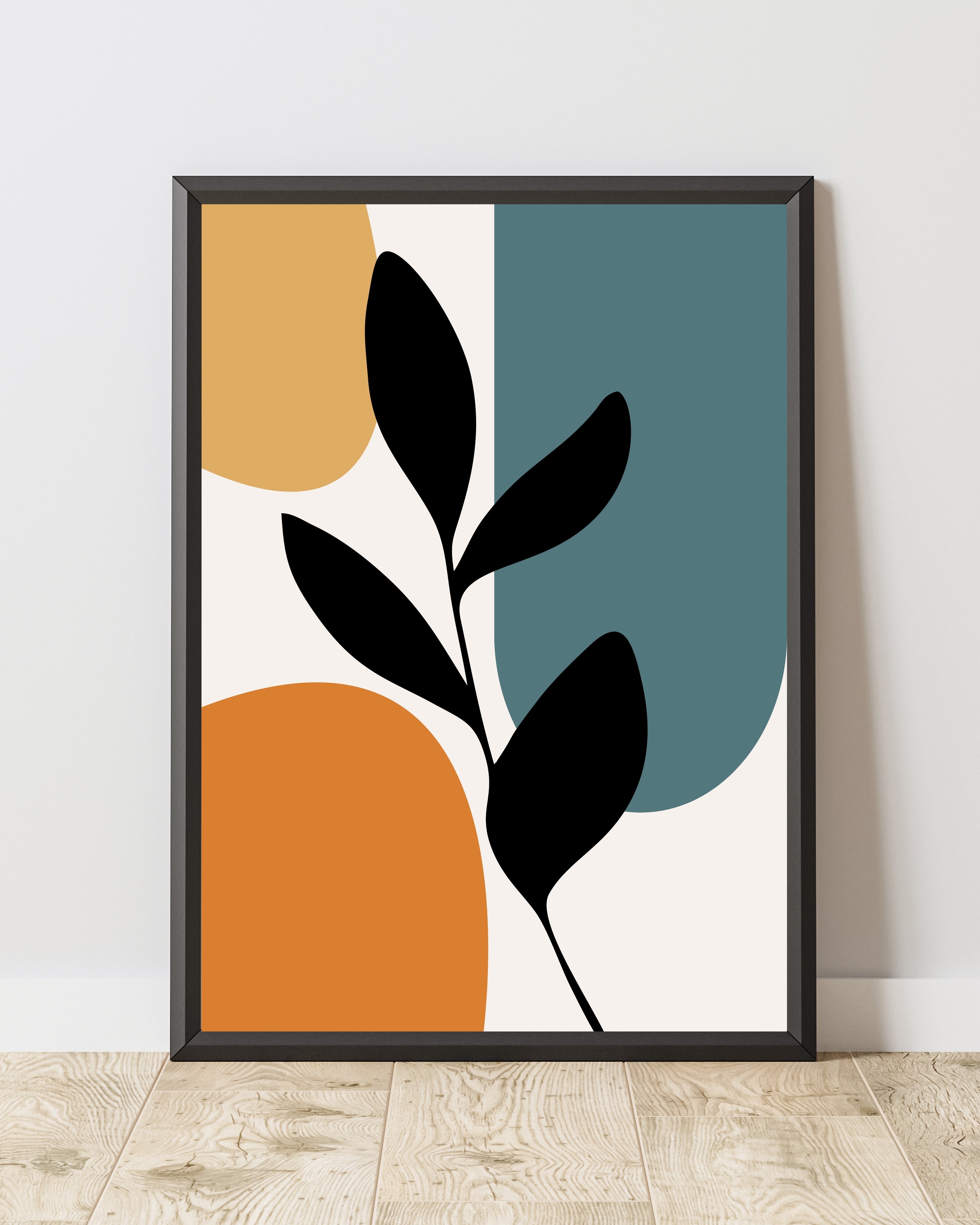 Abstract Botanical Wall Art – Modern Geometric Print