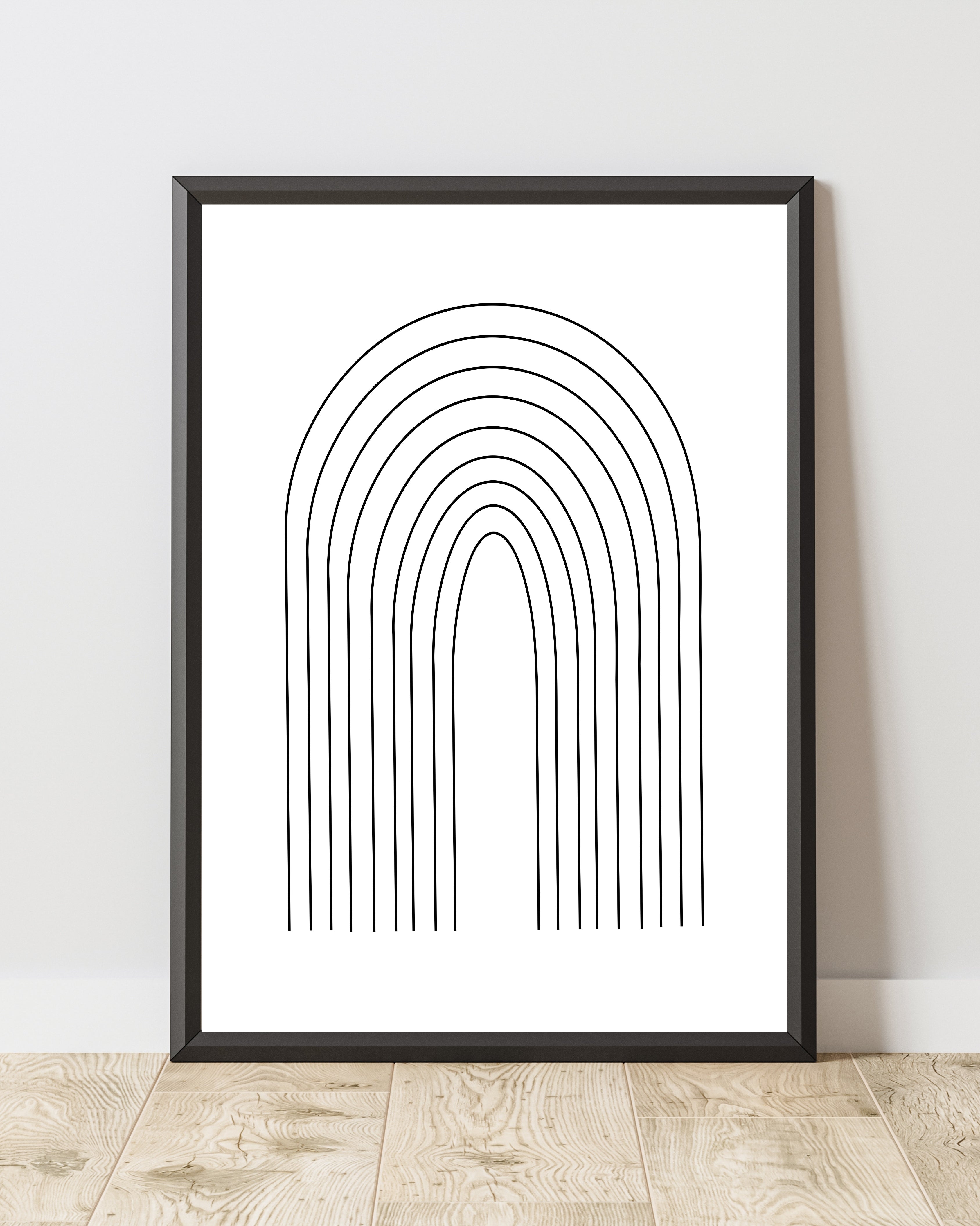 Minimal Black Line Arch Wall Art Print