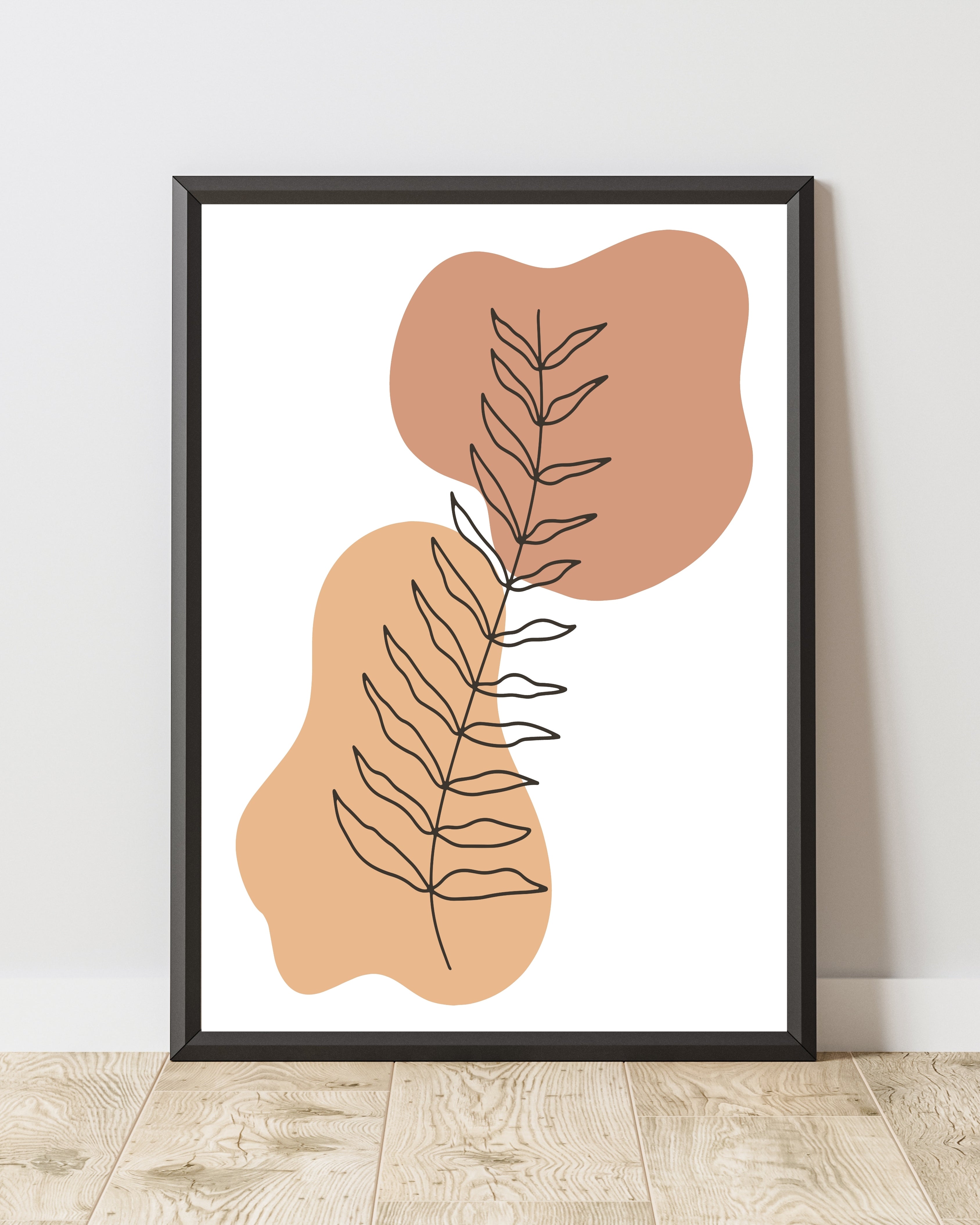 Abstract Botanical Wall Print in Warm Earth Tones