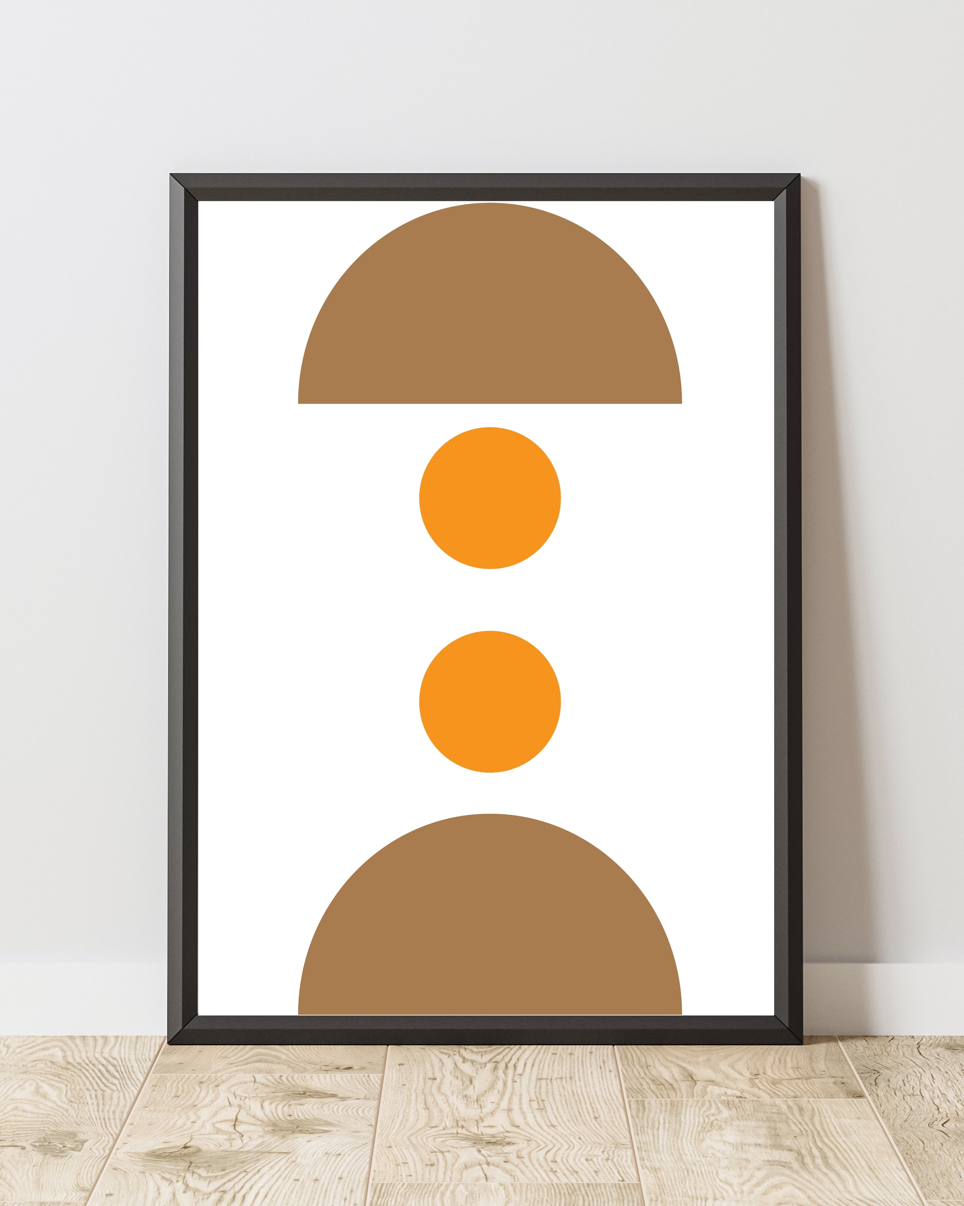 Minimal Geometric Wall Art with Circles and Semicircles