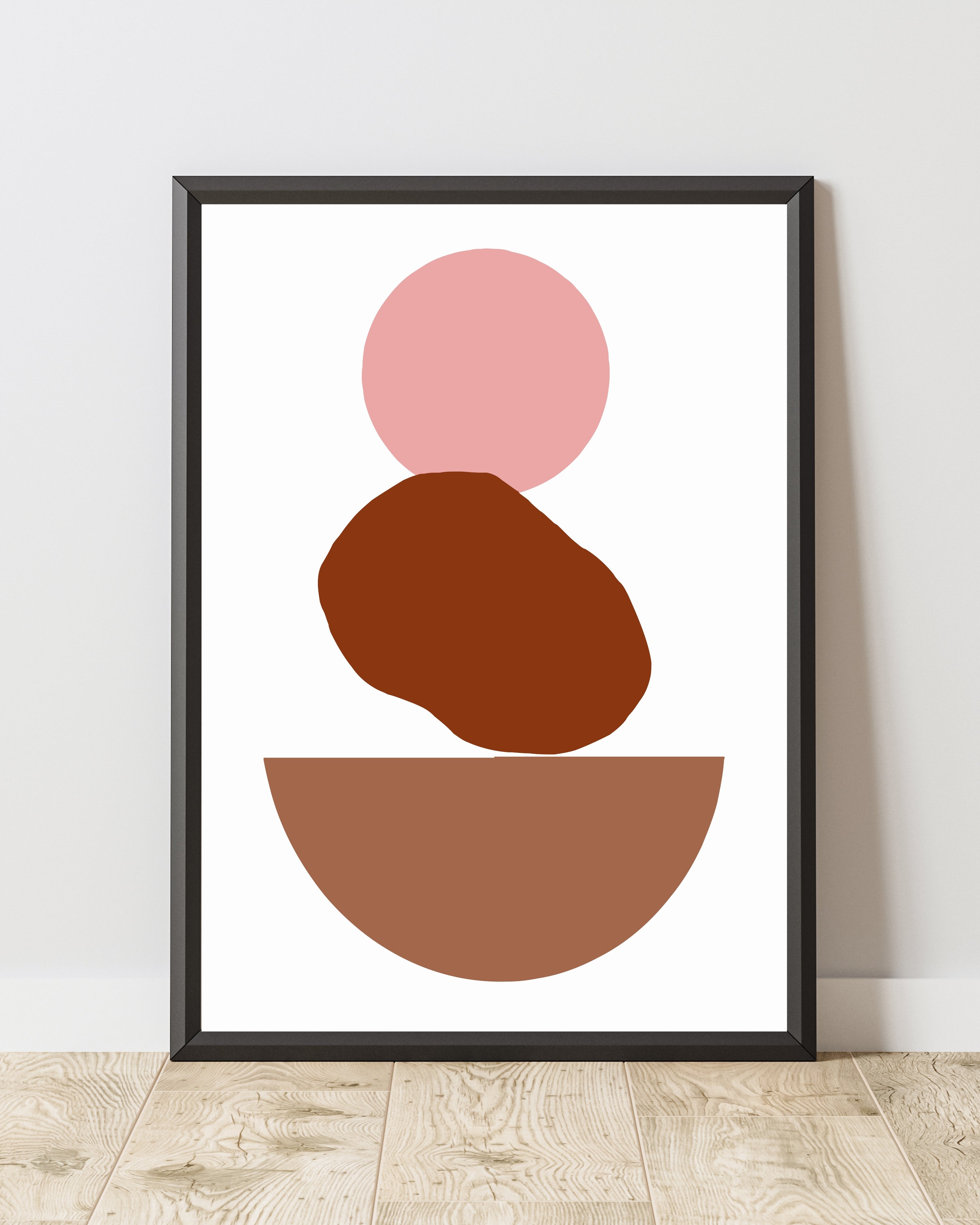 Minimalist Geometric Abstract Wall Art – Earth Tone Print