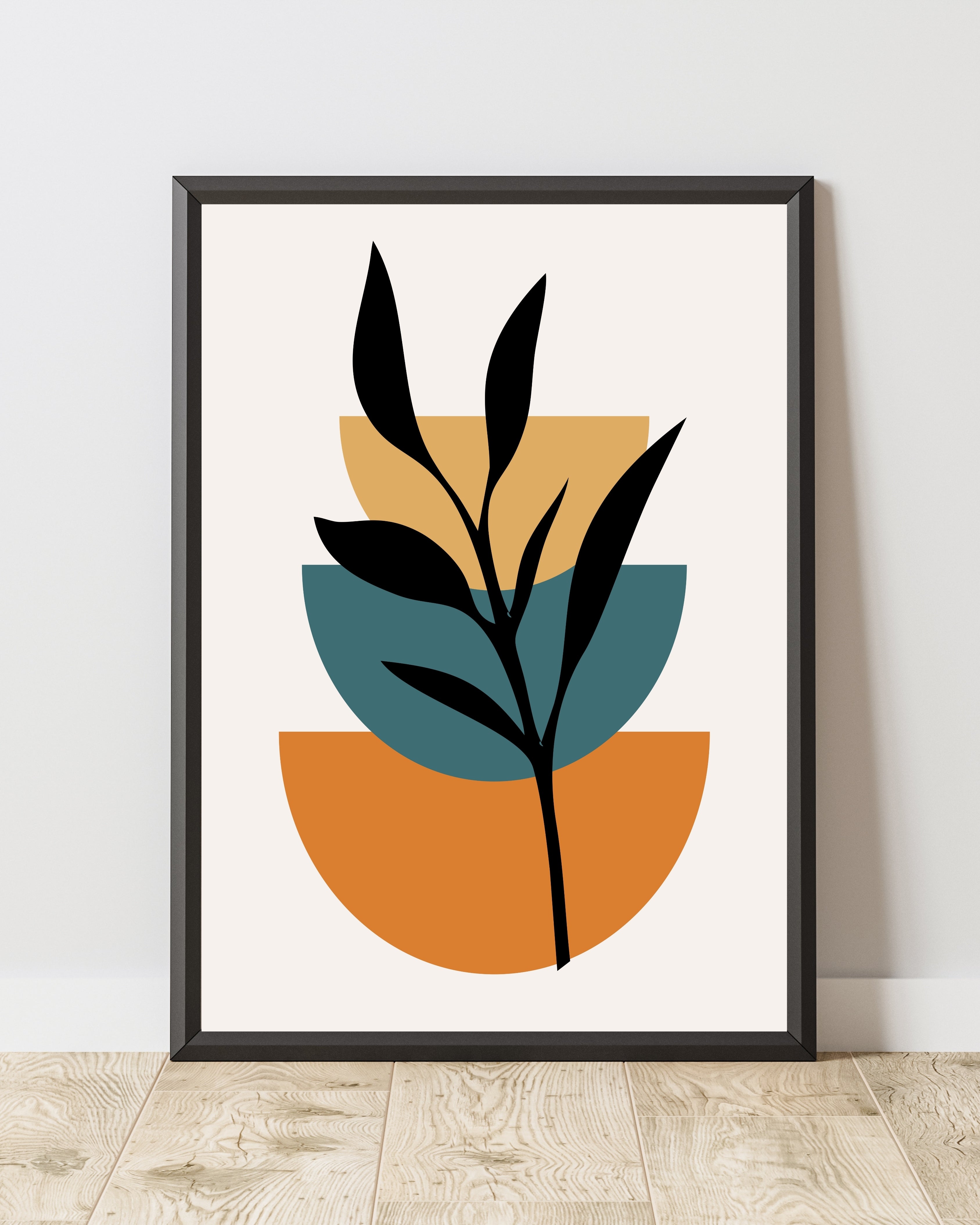 Geometric Botanical Wall Art – Modern Minimalist Print