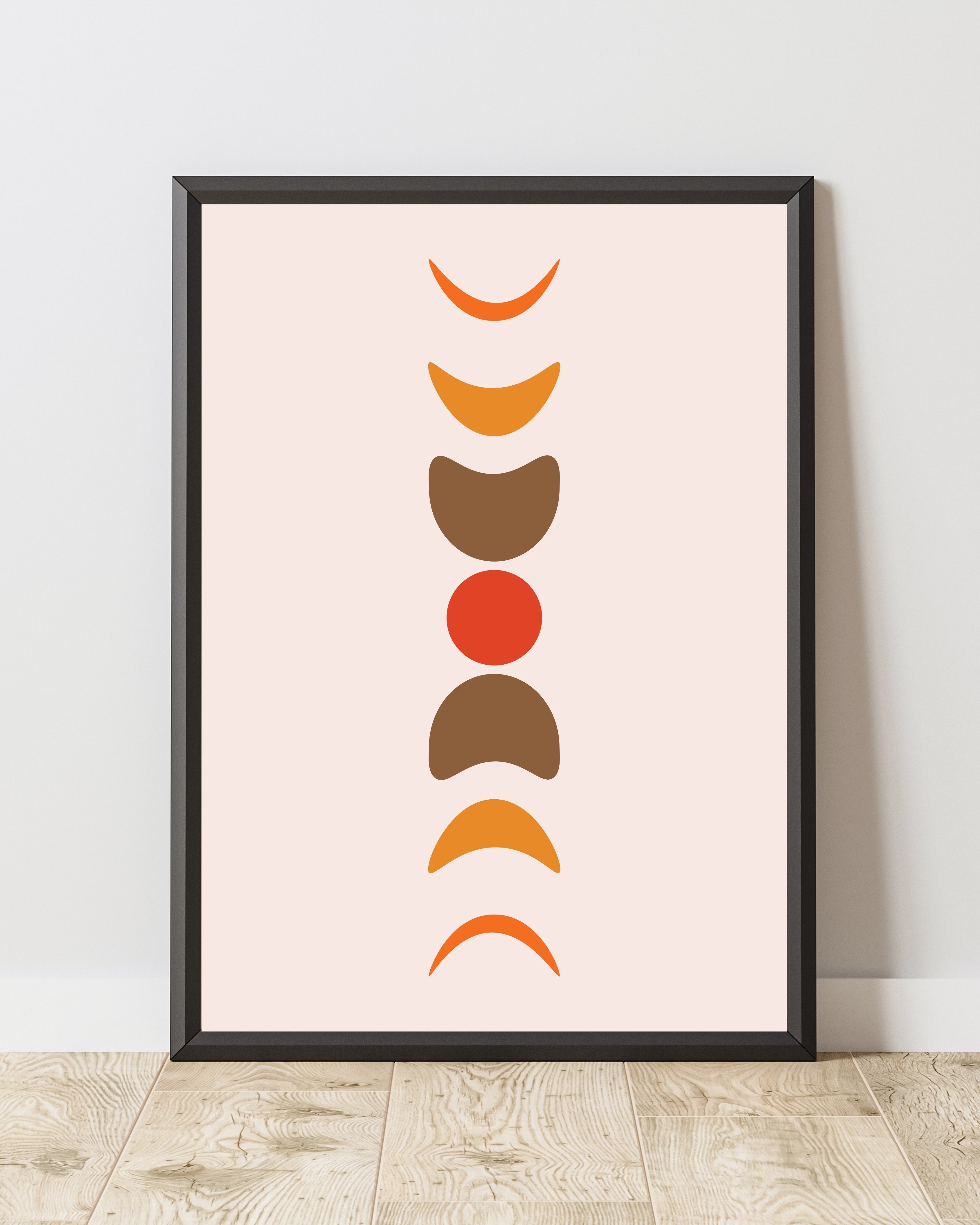 Retro Geometric Abstract Wall Art in Warm Tones