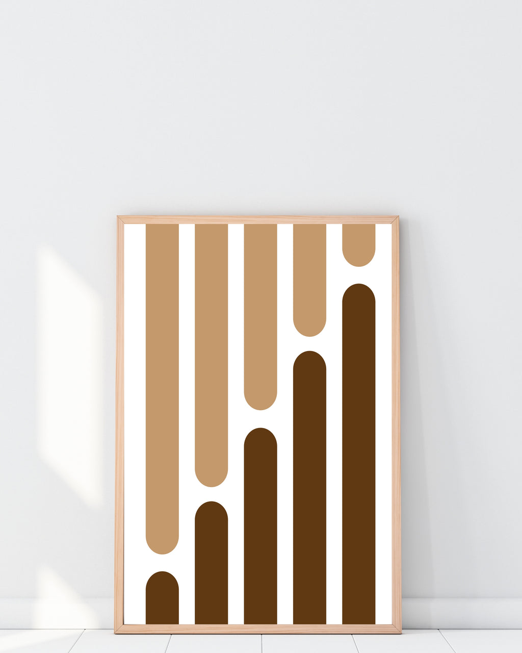 Vertical Geometric Wall Art in Earthy Brown Tones
