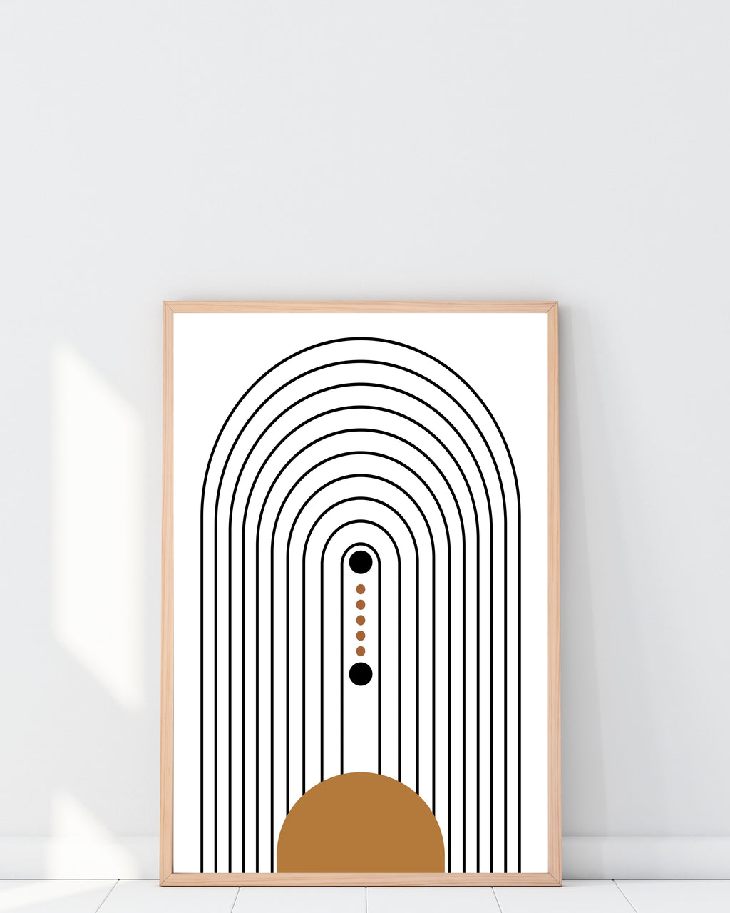 Modern Geometric Arch Wall Art with Dot Accents