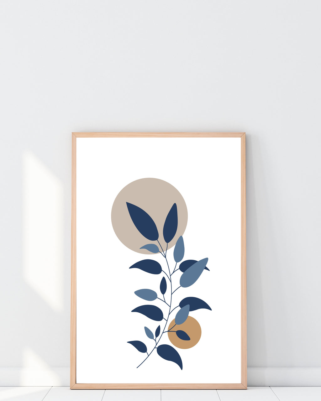 Blue Botanical Abstract Wall Art Print