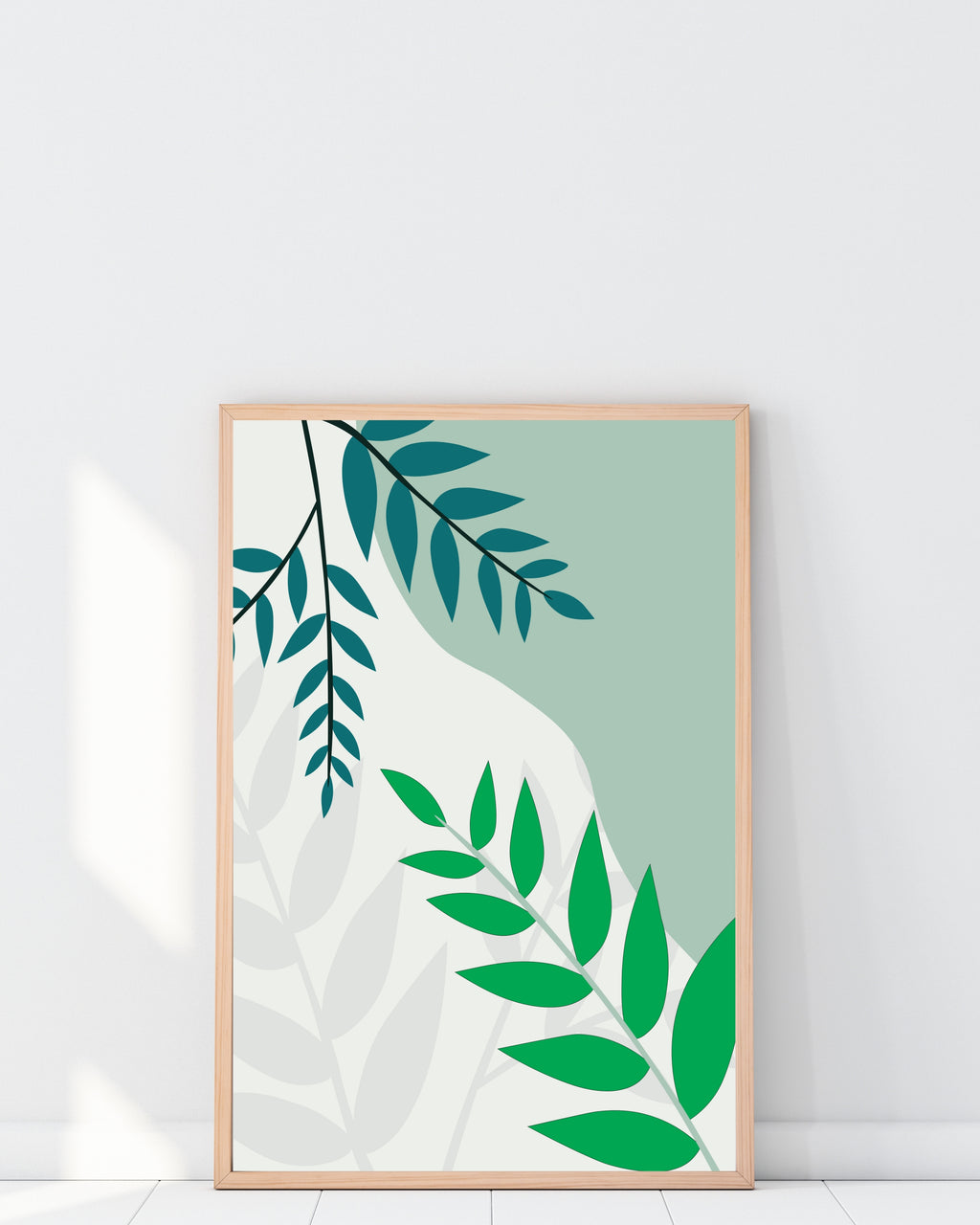 Modern Botanical Leaf Abstract Wall Art Print