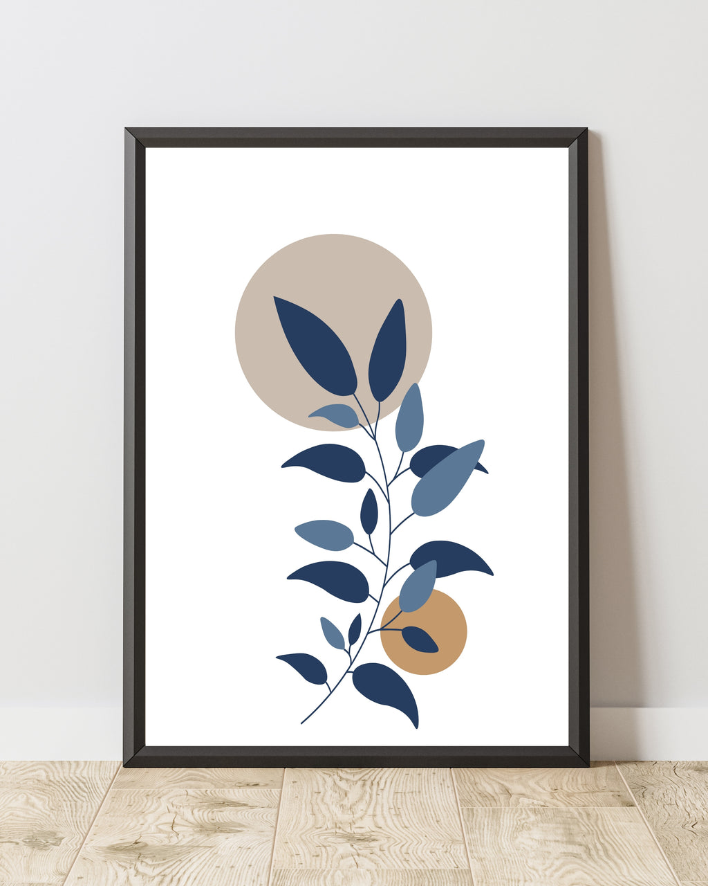Blue Botanical Abstract Wall Art Print