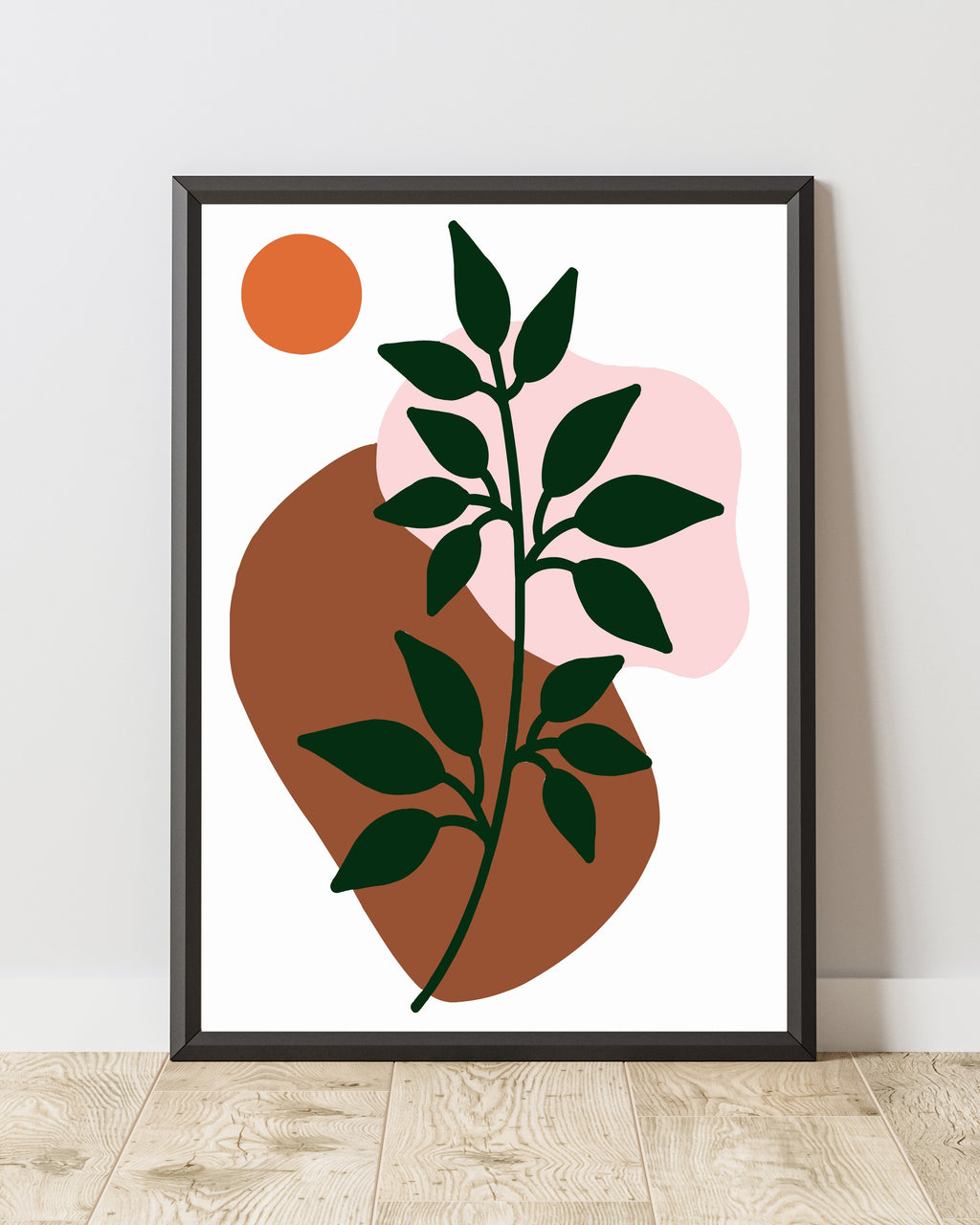 Abstract Botanical Wall Art – Earthy Minimalist Print