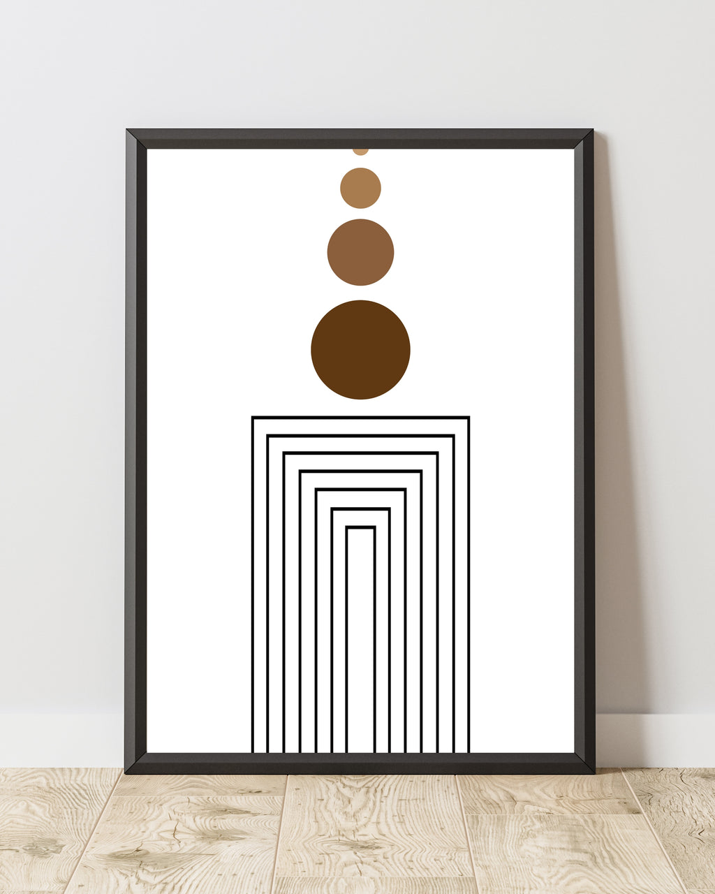 Minimal Geometric Wall Art with Circles and Rectangles