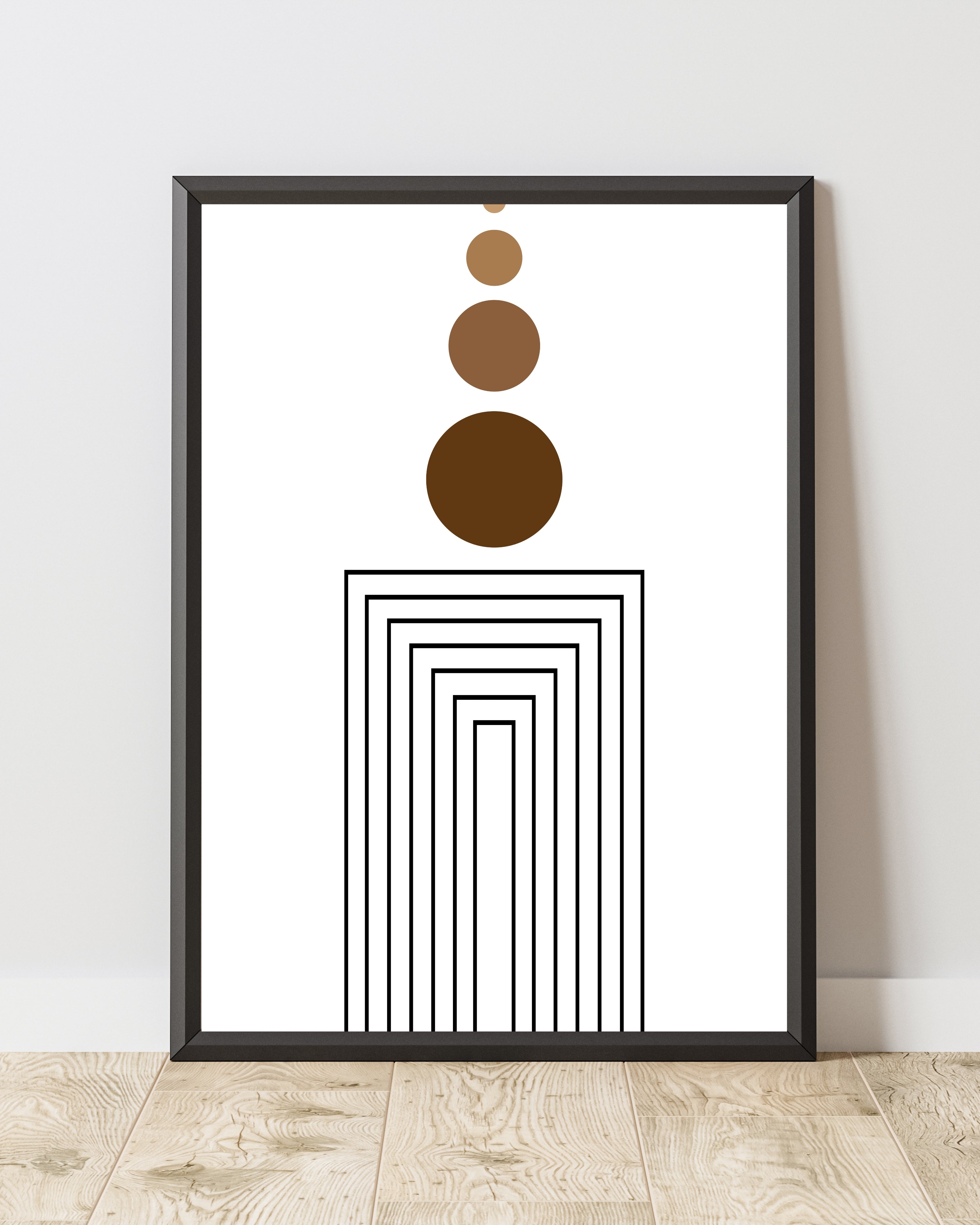 Minimal Geometric Wall Art with Circles and Rectangles