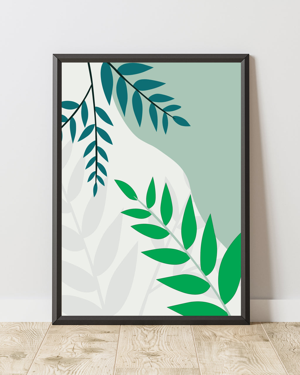 Modern Botanical Leaf Abstract Wall Art Print