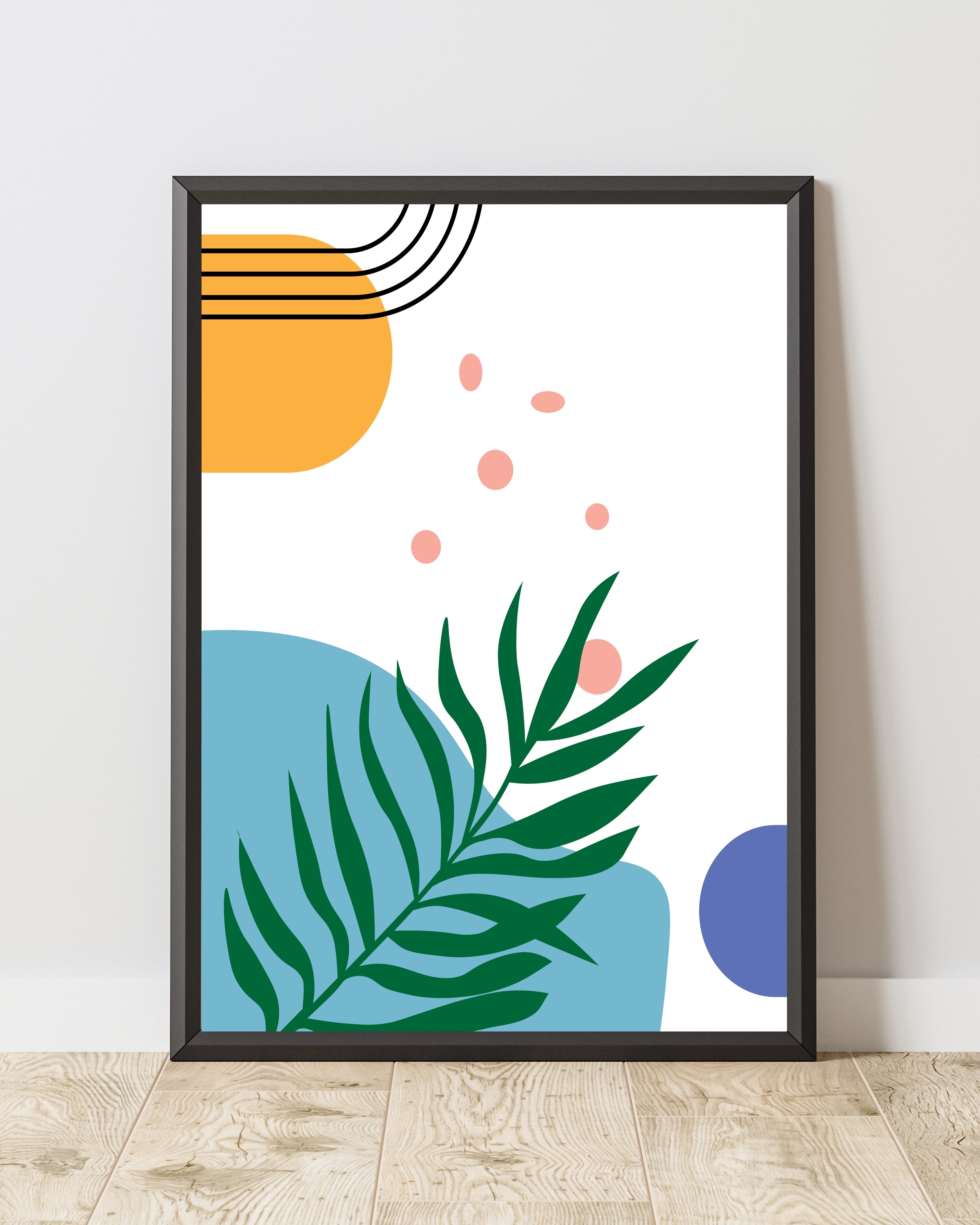 Modern Tropical Abstract Wall Art Print