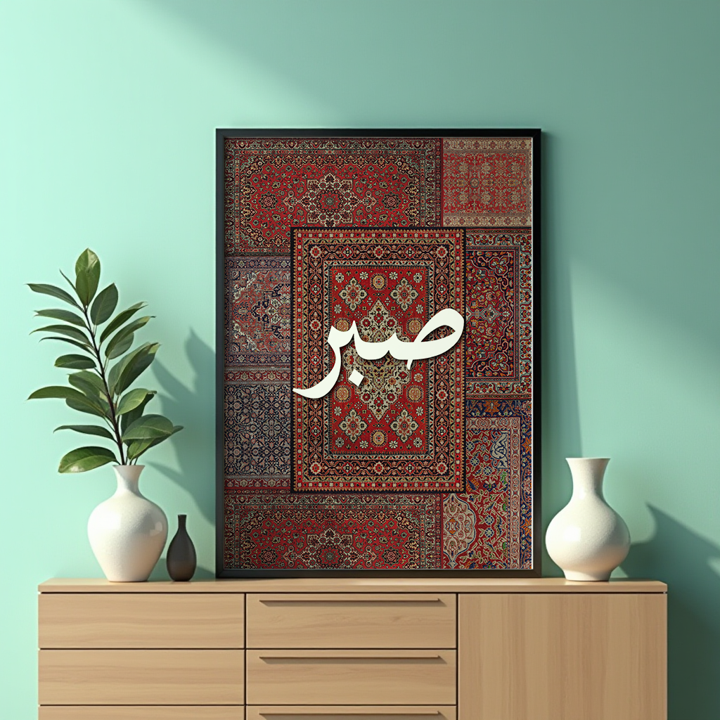 Sabr, Shukr, Tawakkul Persian Rug Art Set