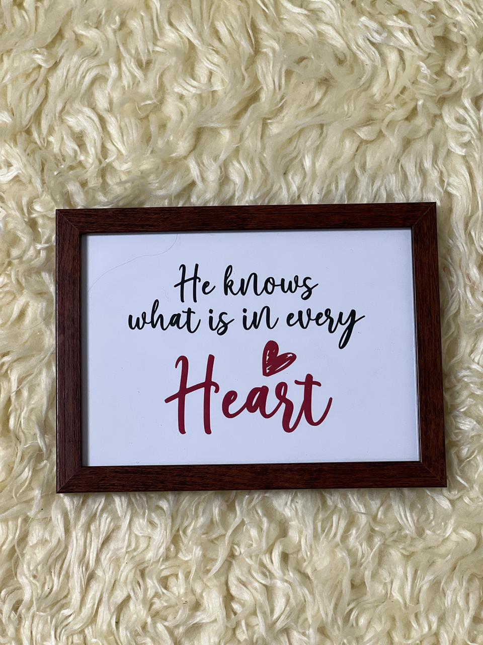 He Knows What Is In Every Heart | Islamic Wall Frame