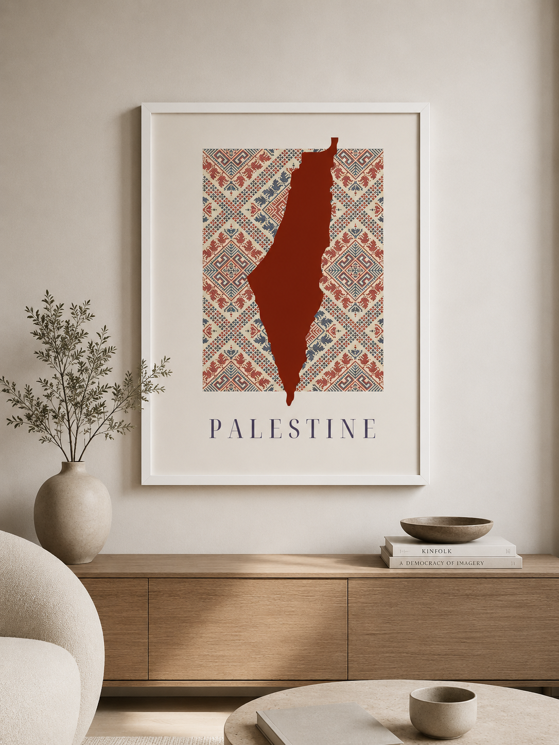 Palestine - Tatreez Map Frame