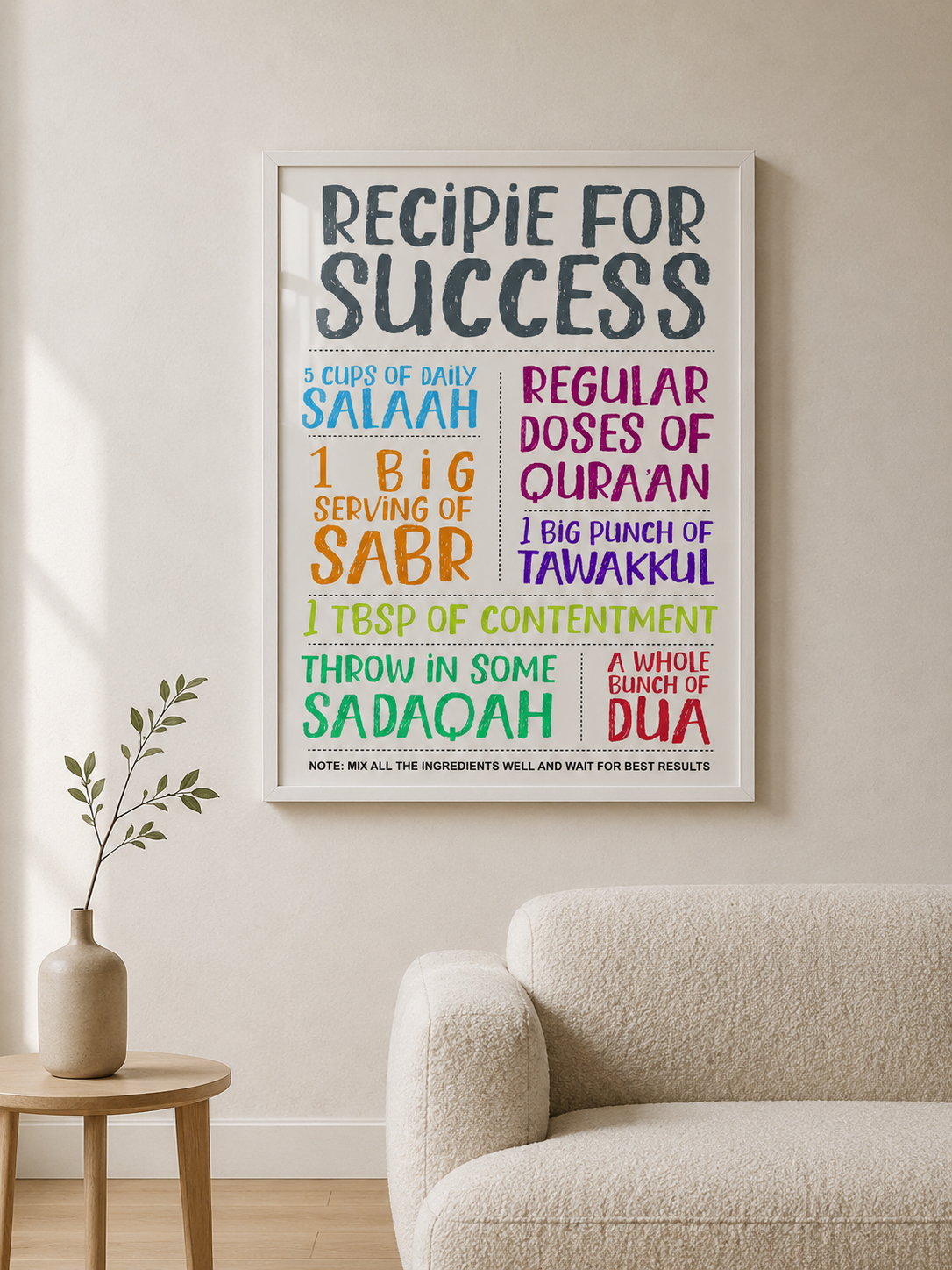 Recipe for Success | Islamic Wall Frame